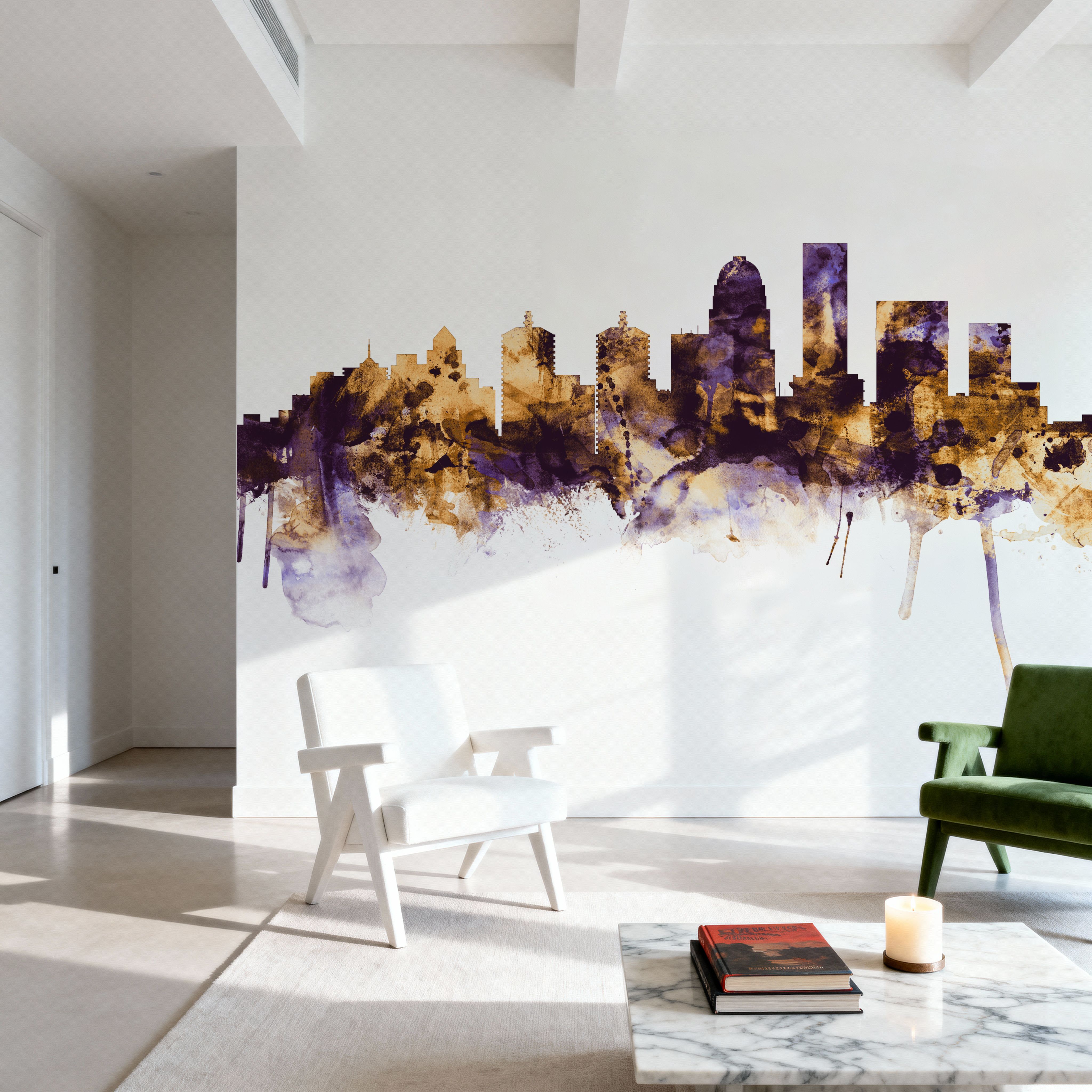 Louisville Kentucky Skyline Purple & Gold