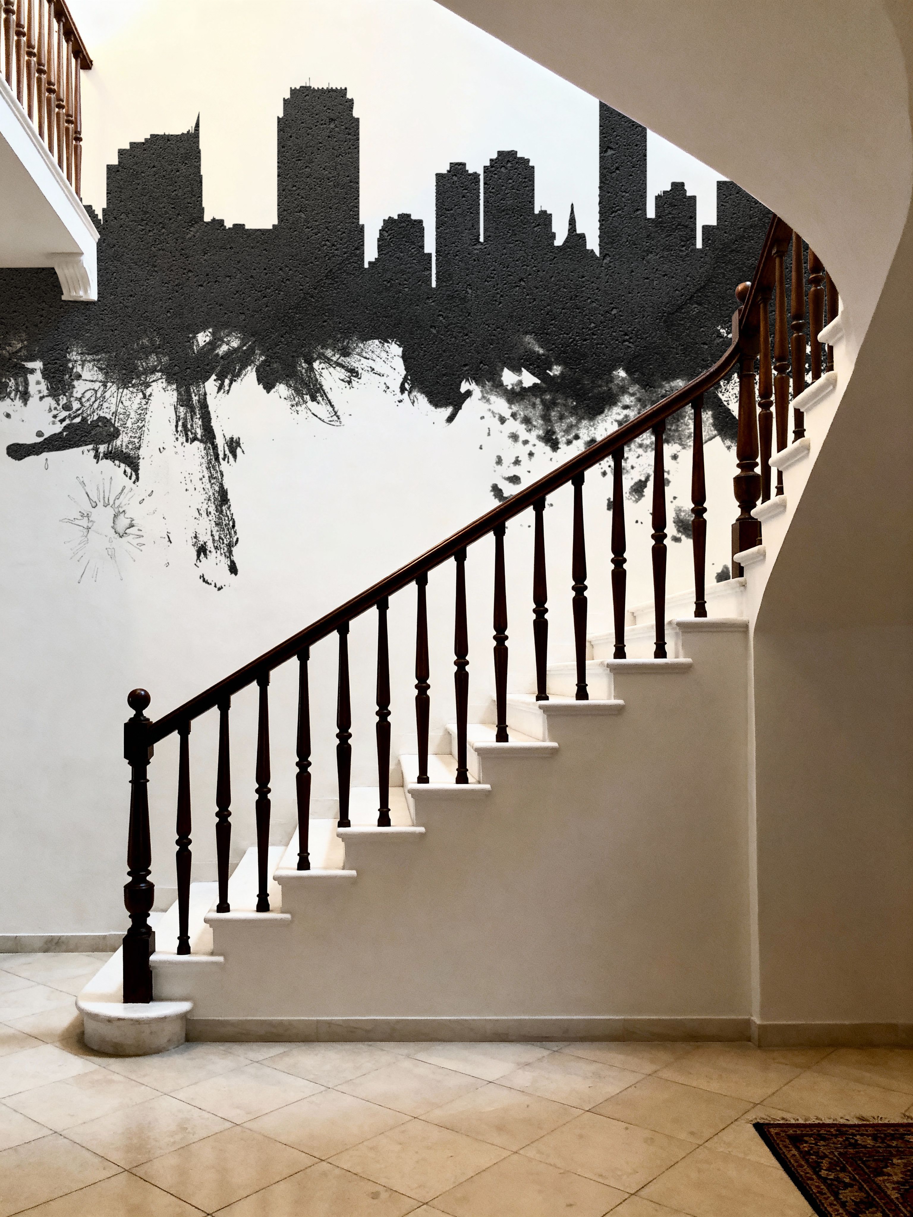 Jersey City New York Skyline Black & White