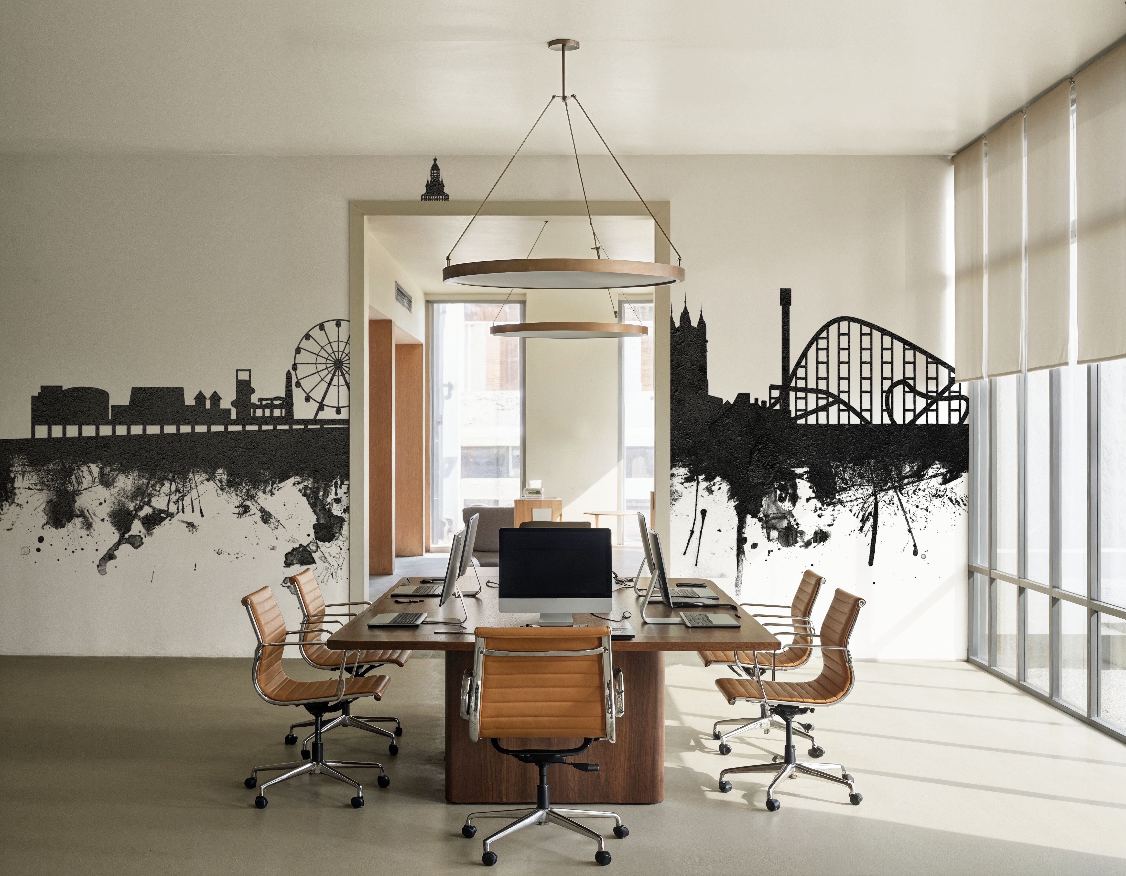 Blackpool England Skyline Black & White