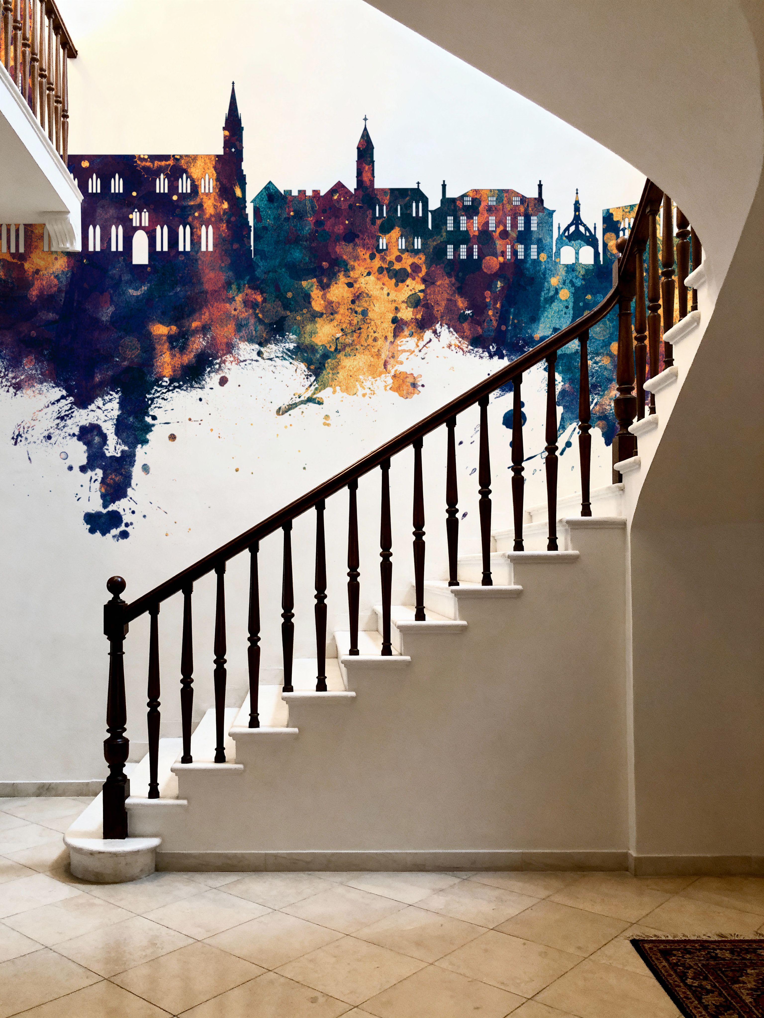 Salisbury England Skyline Blue & Bronze