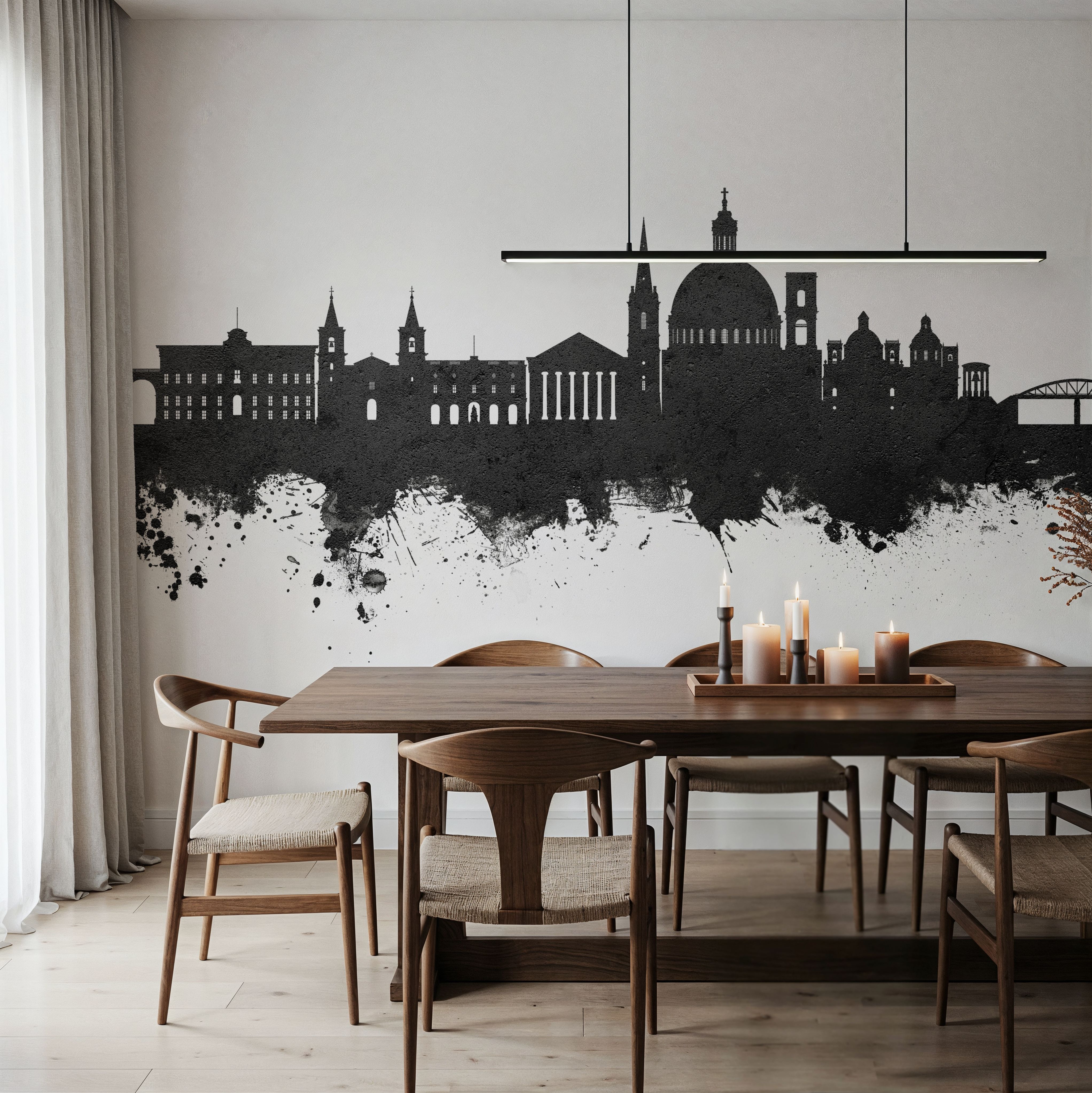 Valletta Malta Skyline Black & White