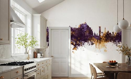 Jersey Channel Islands Skyline Purple & Gold