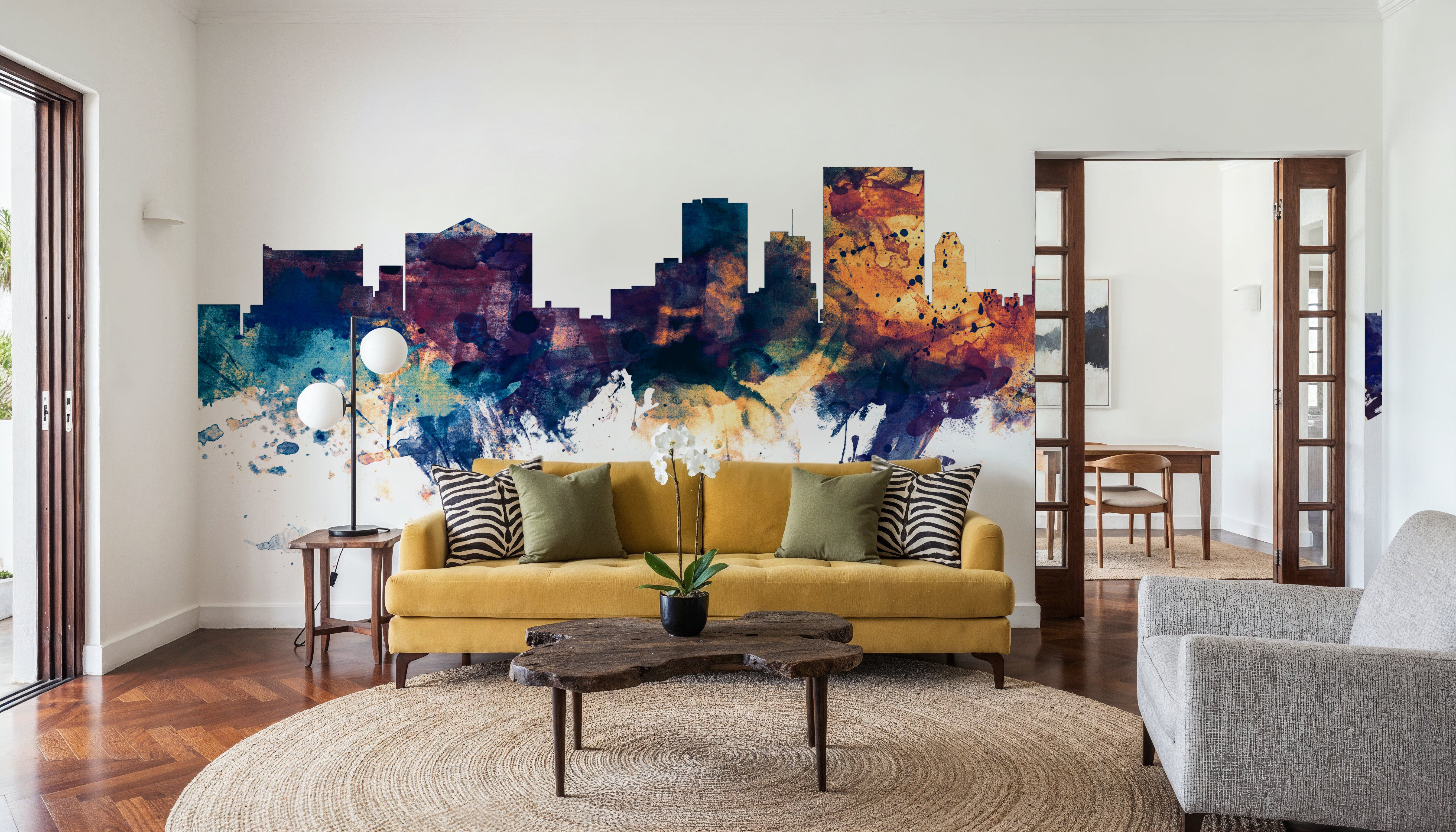 El Paso Texas Skyline Blue & Bronze, Wallpaper