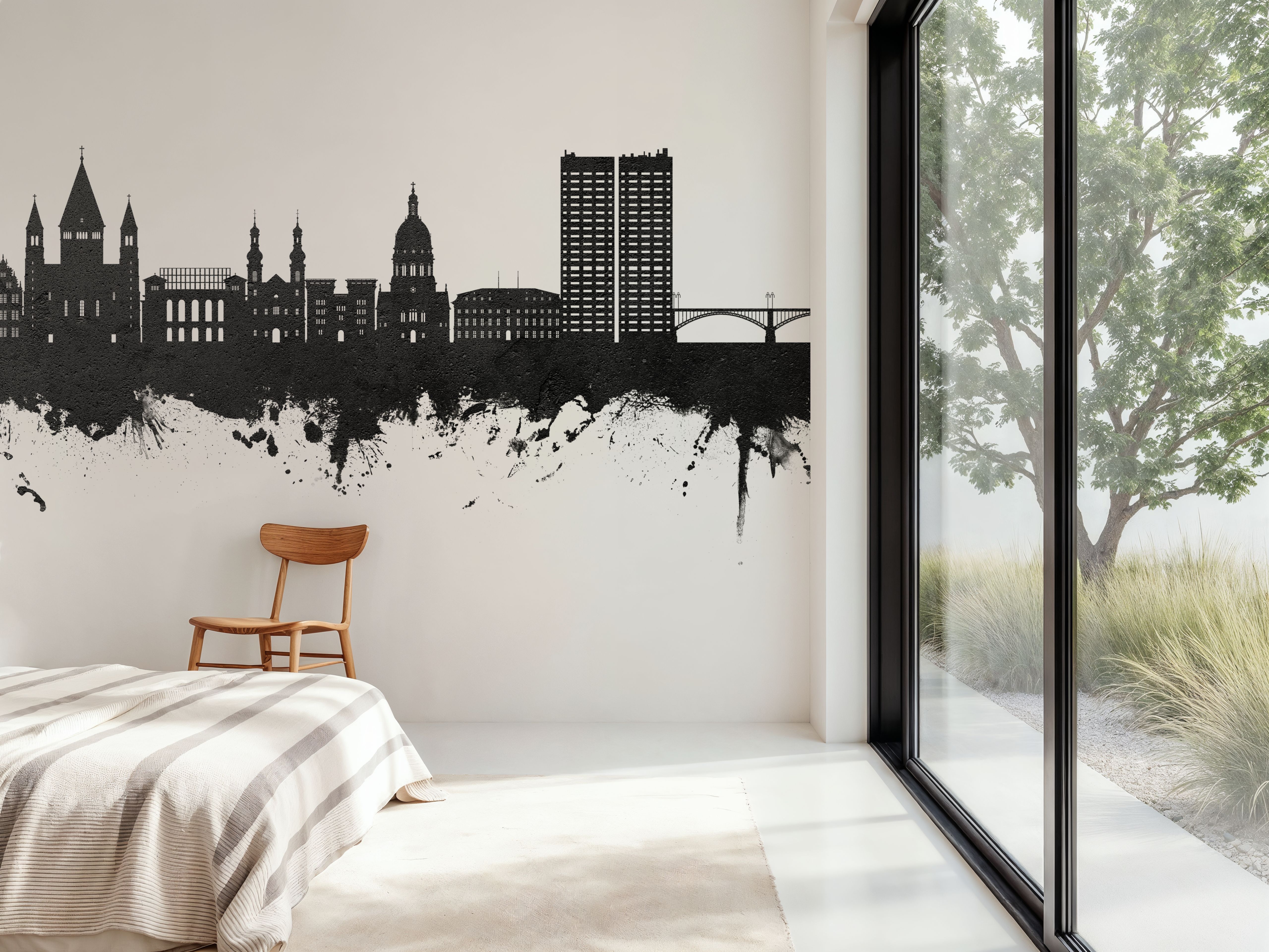 Mainz Germany Skyline Black & White