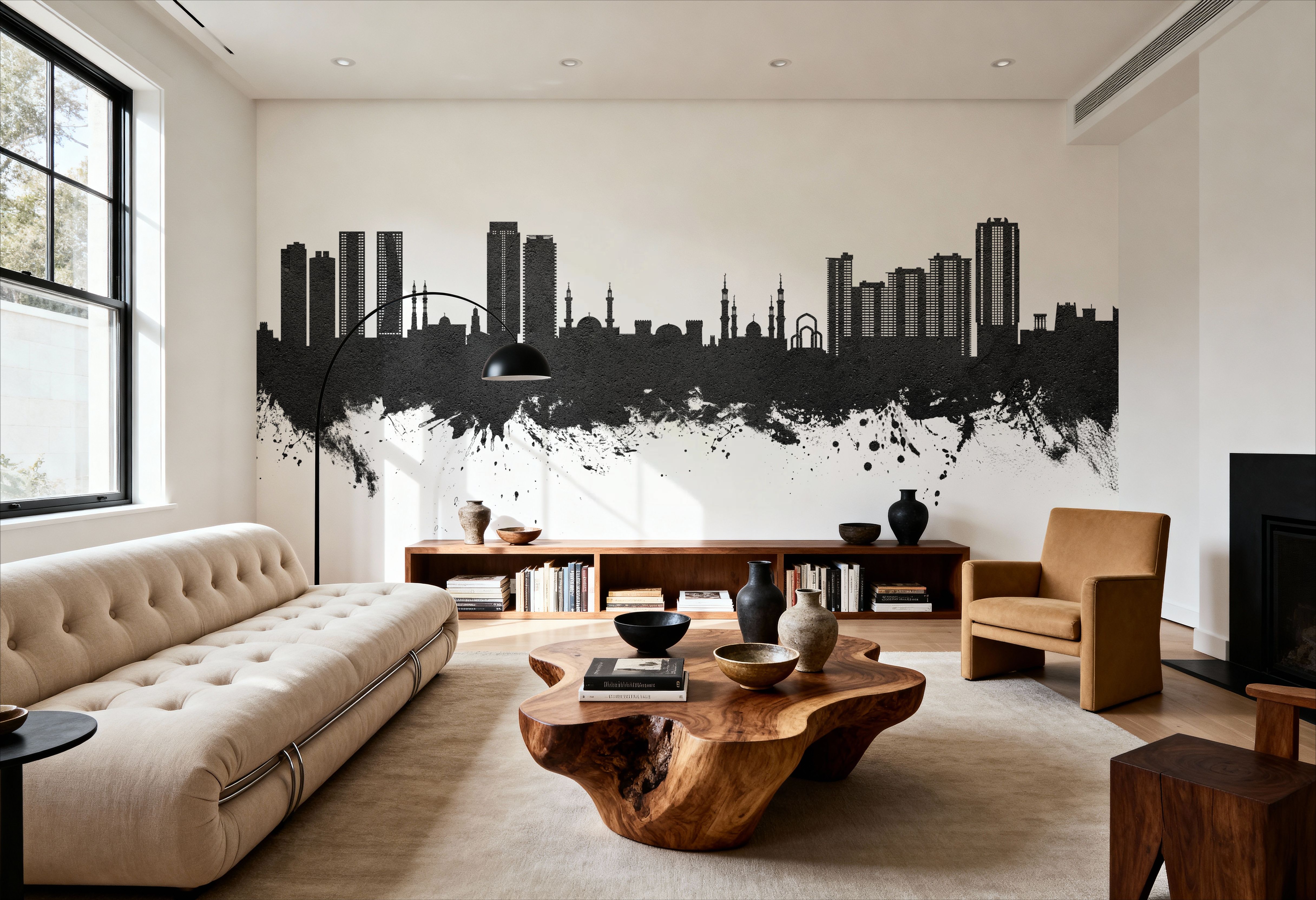 Ajman Skyline Black & White