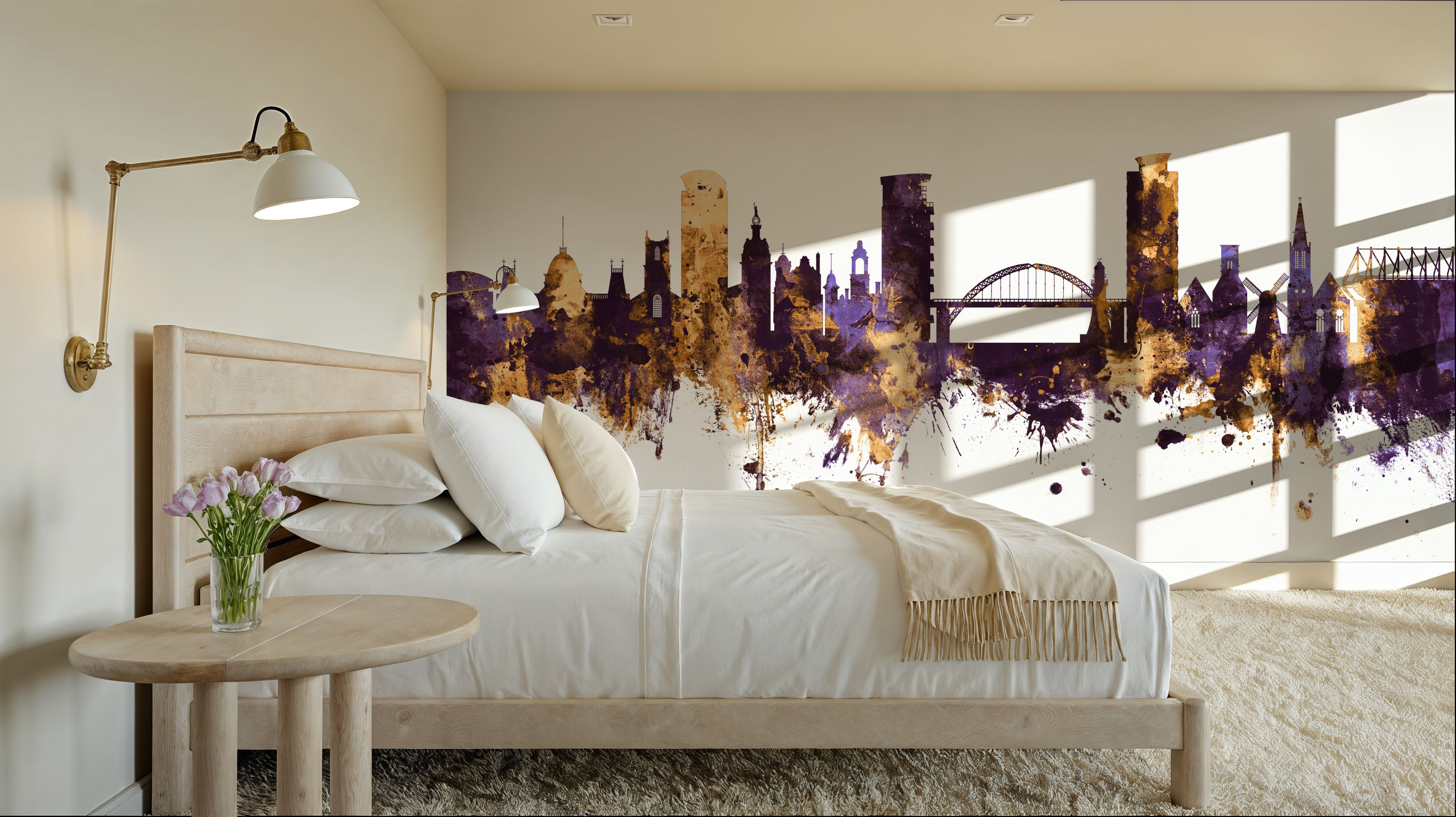 Sunderland England Skyline Purple & Gold