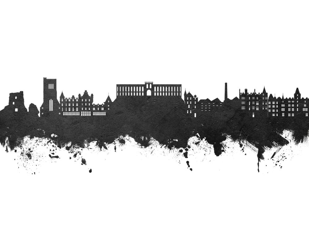 Oban Scotland Skyline Black & White