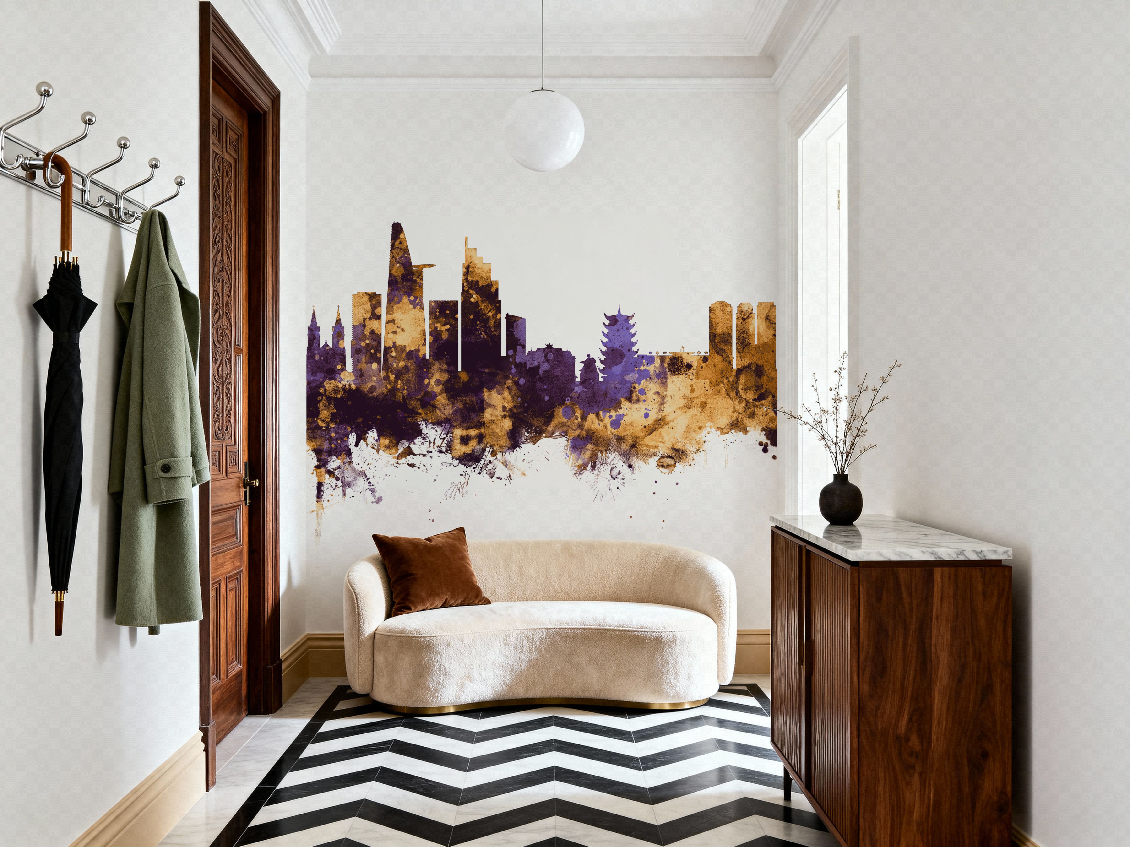 Ho Chi Minh City Vietnam Skyline Purple & Gold