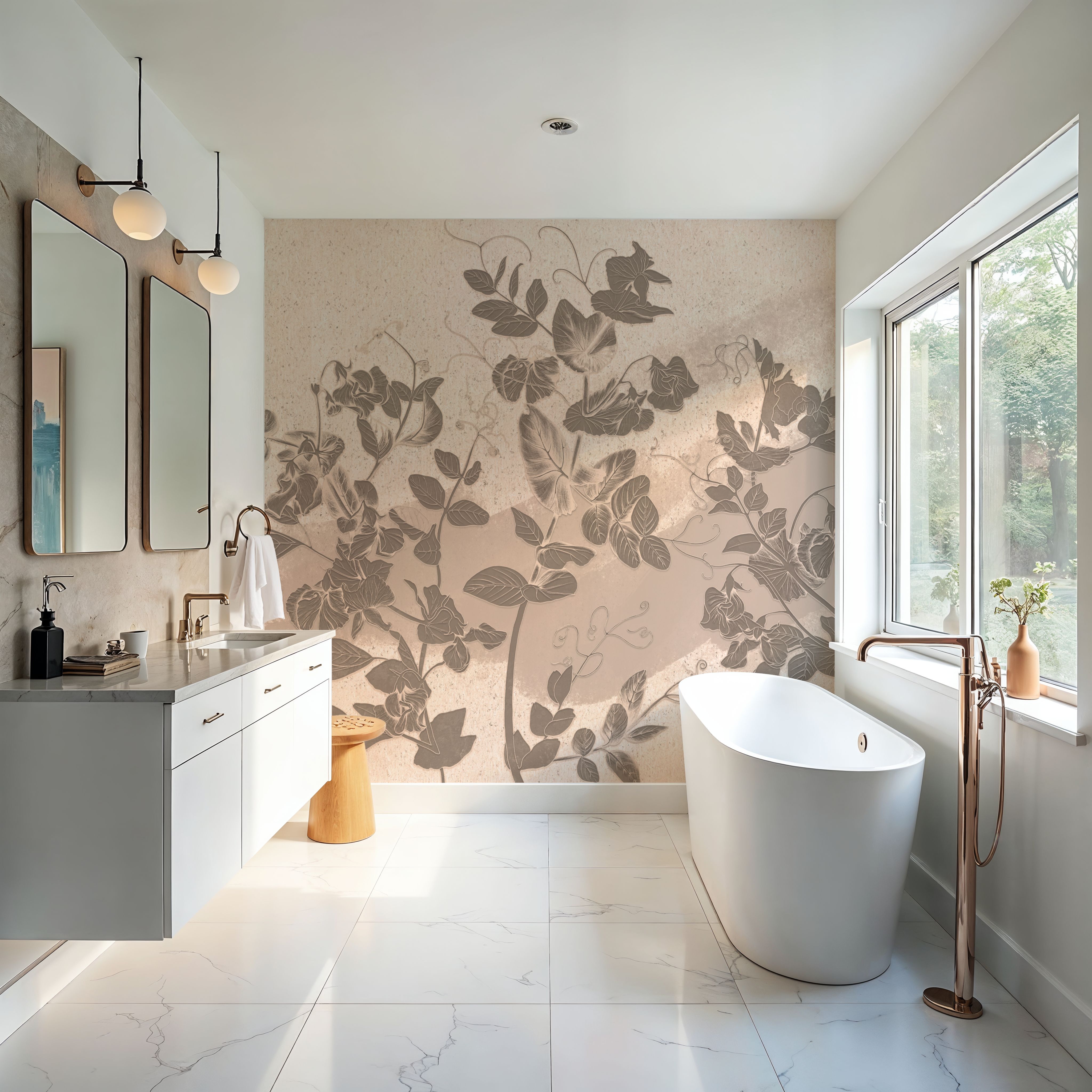 Sweet Peas Stroke Sepia