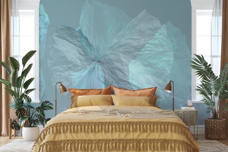 Blue Petals wallpaper mural 100% PVC-free and non-toxic