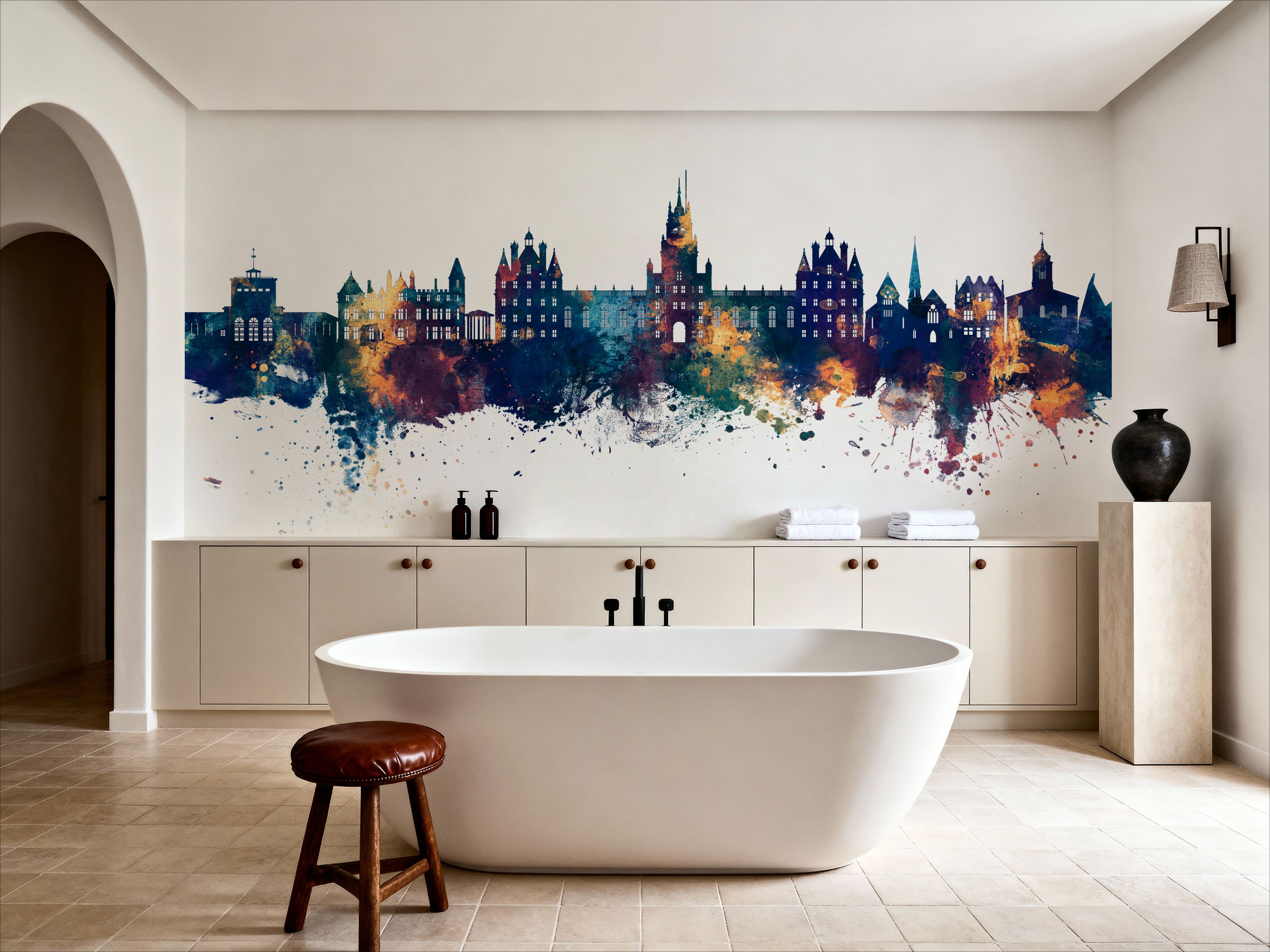 Egham England Skyline Blue & Bronze