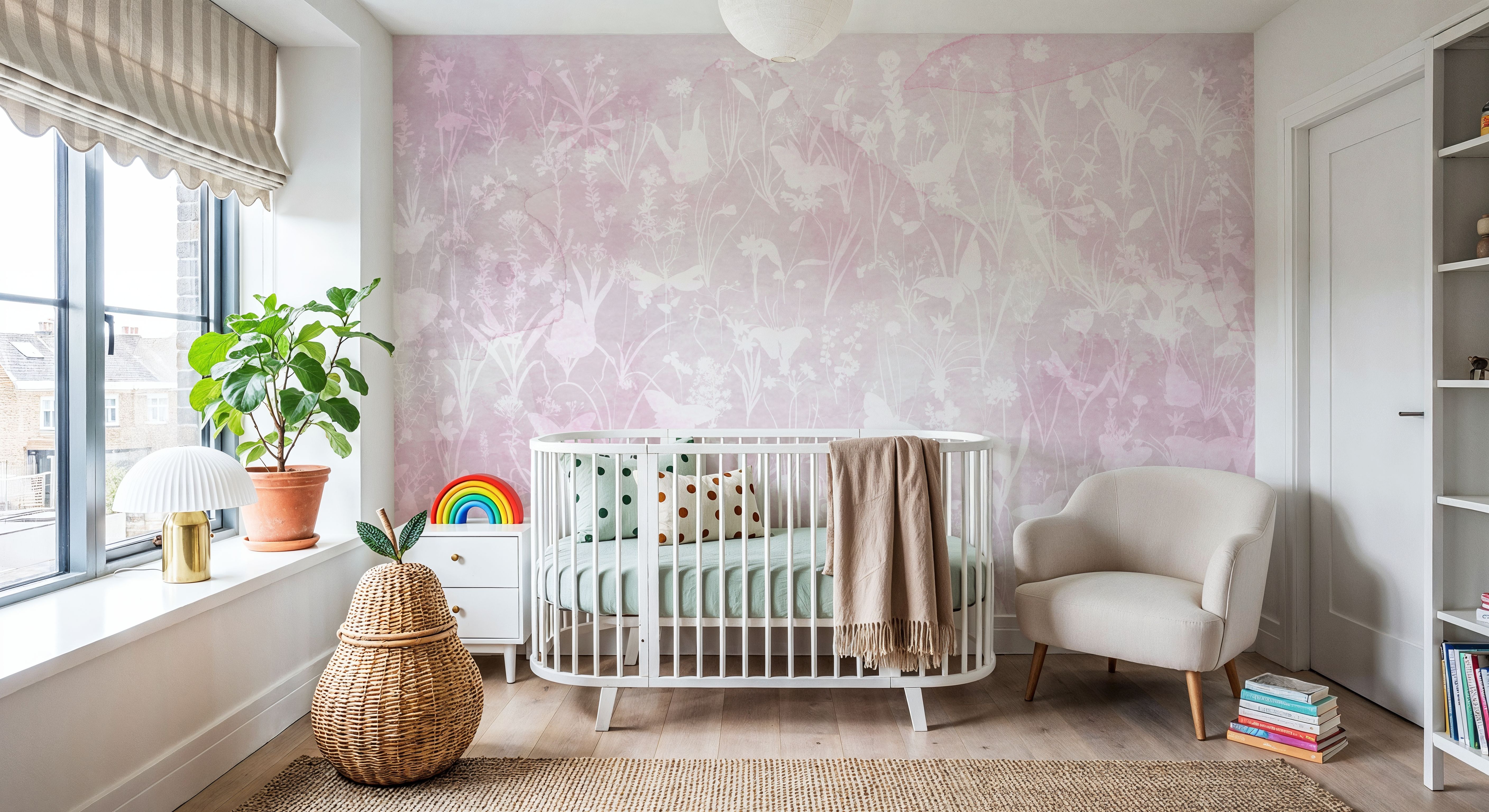 Herbals and Butterflies Double Silhouette Pink