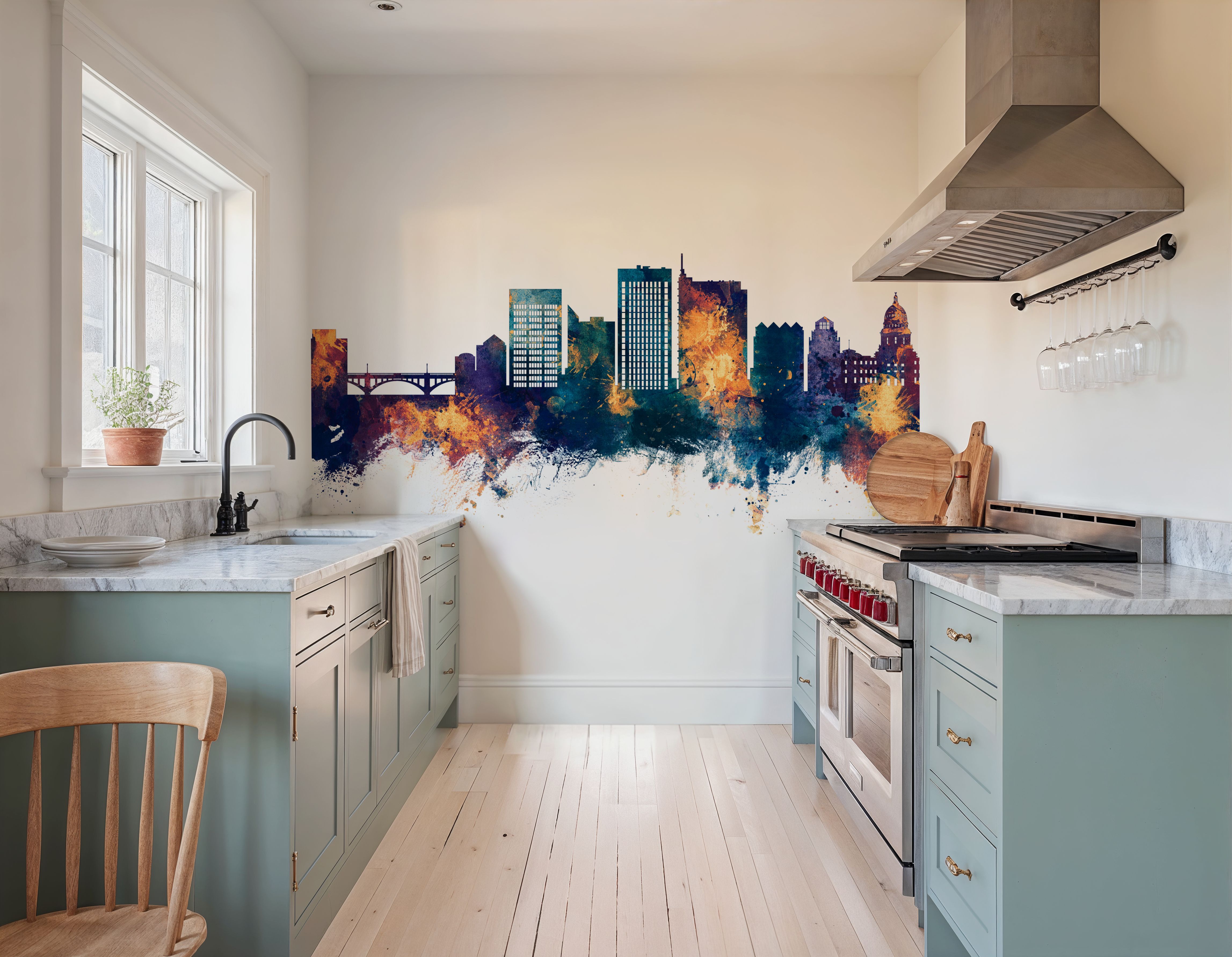 Boise Idaho Skyline Blue & Bronze