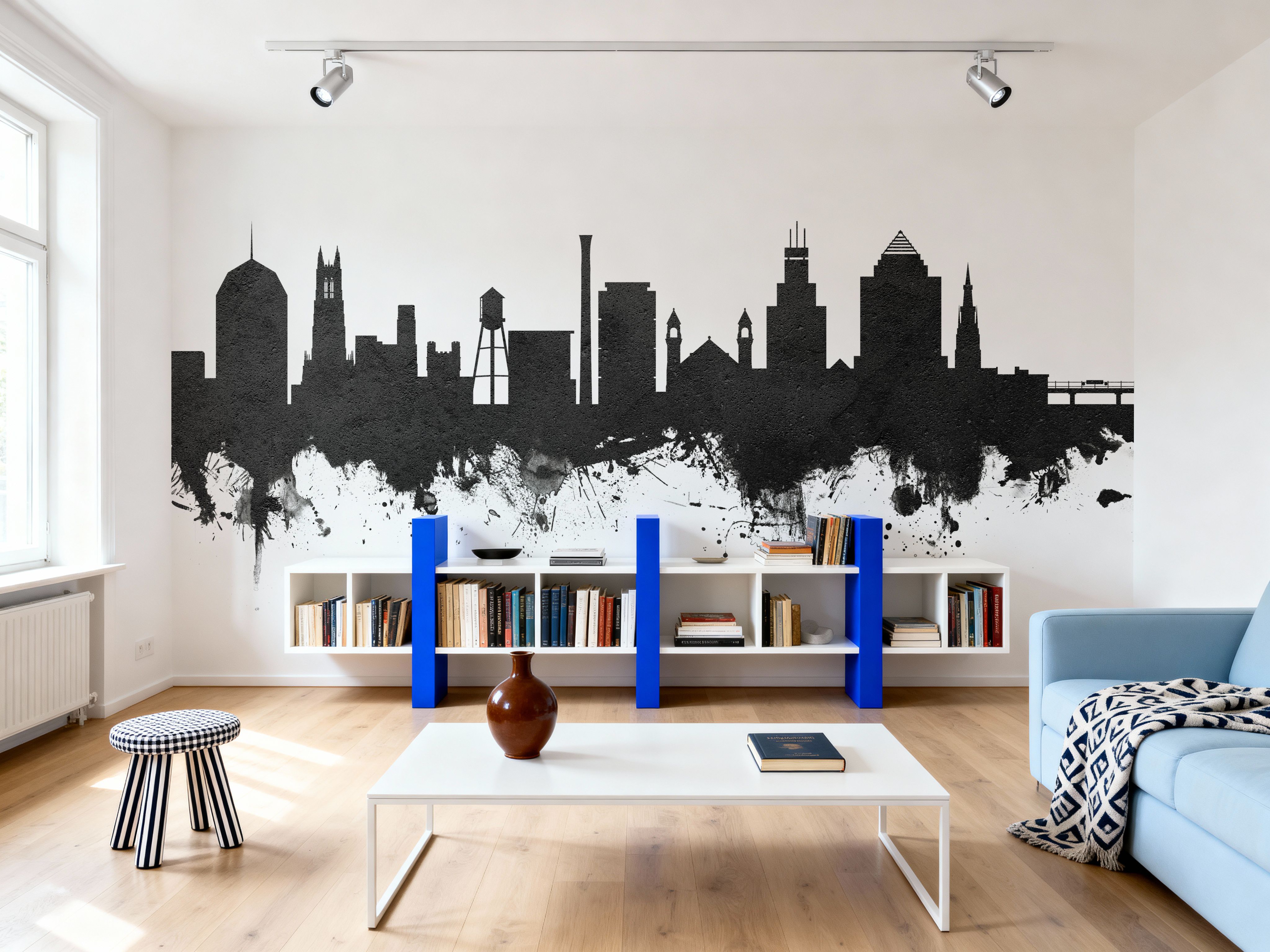 Durham North Carolina Skyline Black & White