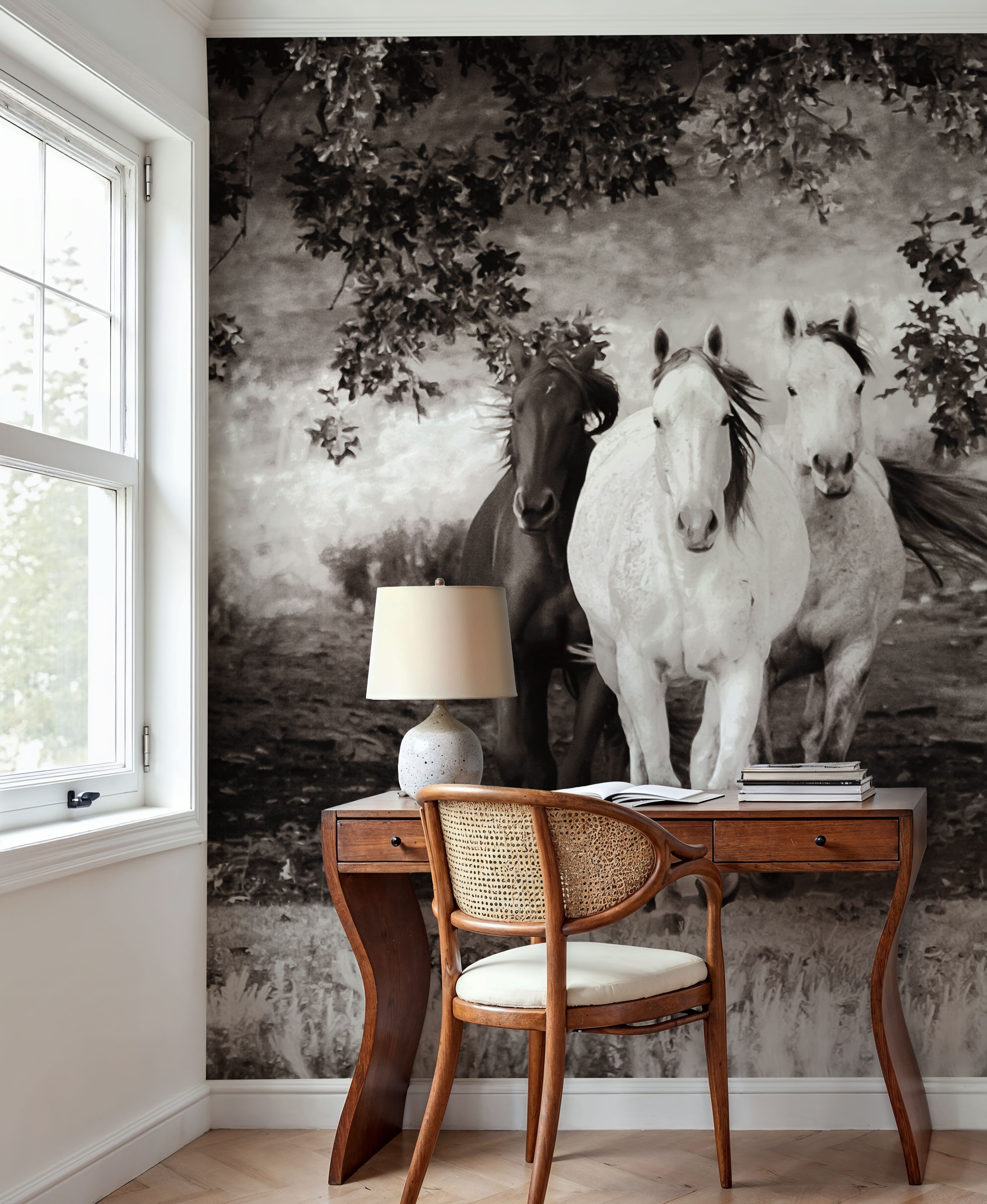 Three Wild Horses Sepia