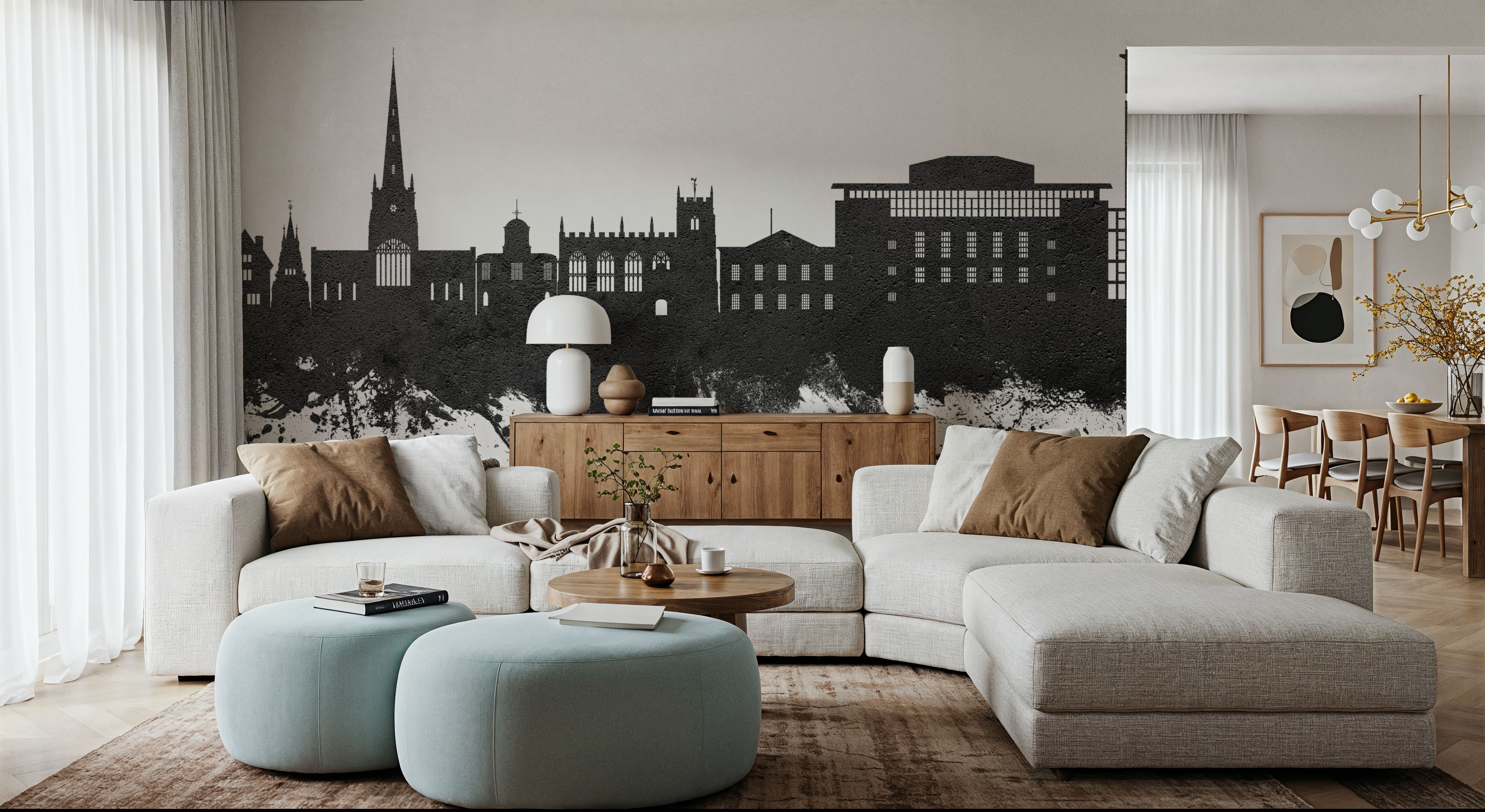 Stratford-upon-Avon England Skyline Black & White