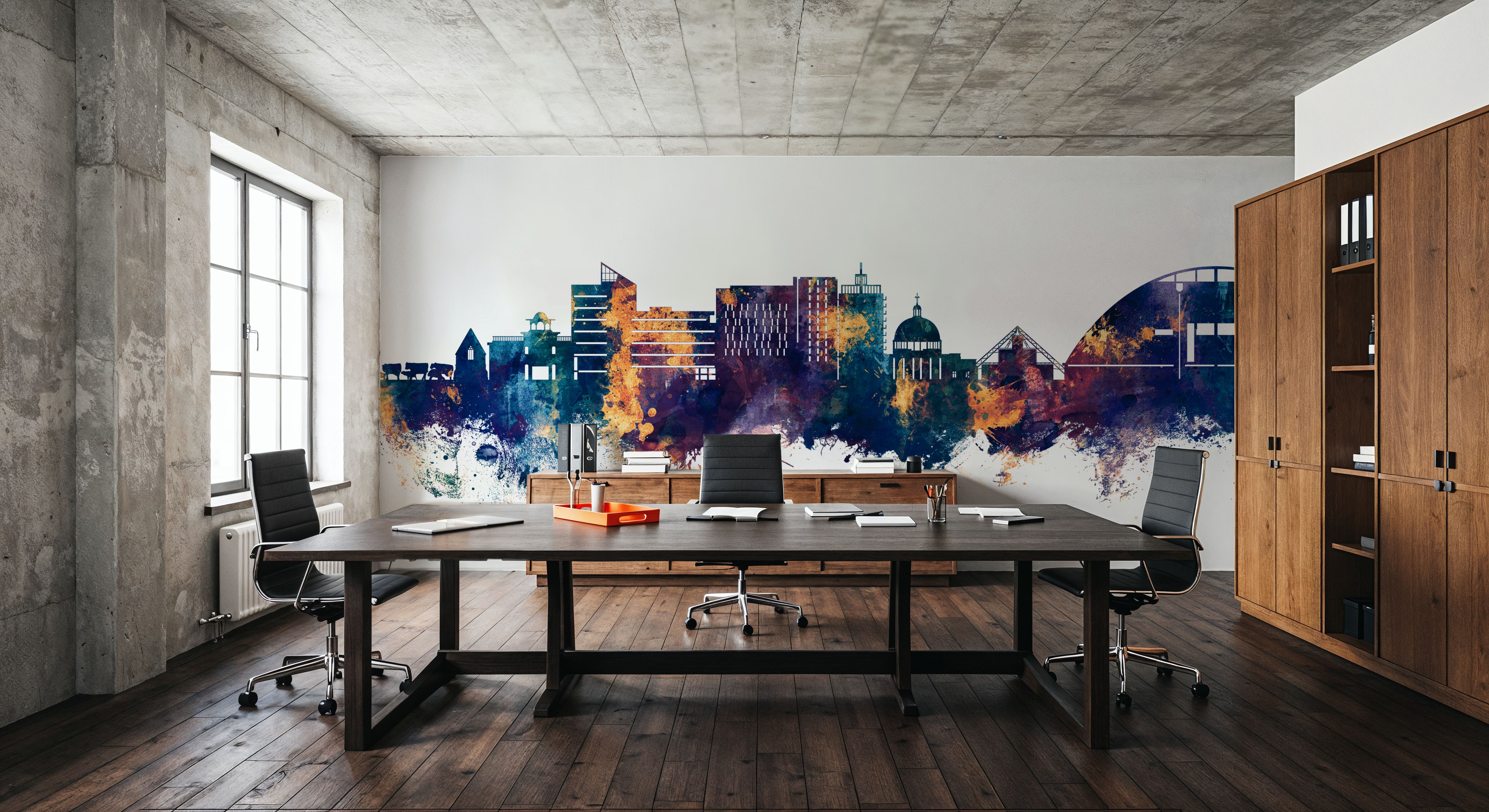 Milton Keynes England Skyline Blue & Bronze