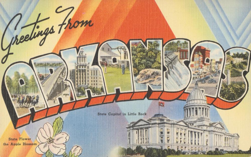 Greetings from Arkansas - Screenprint Postcard