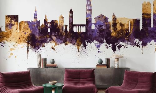 Split Croatia Skyline Purple & Gold
