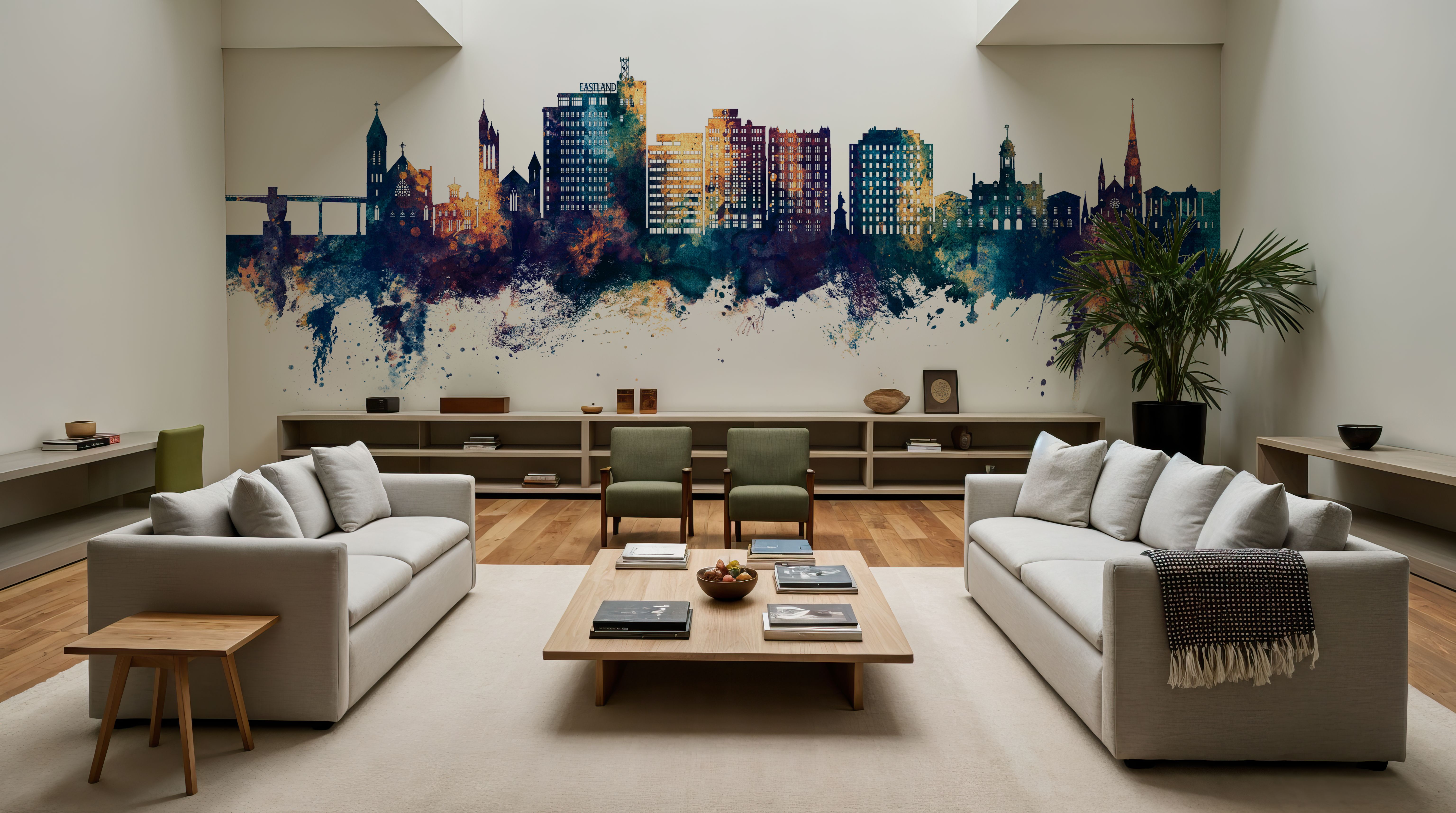 Portland Maine Skyline Blue & Bronze