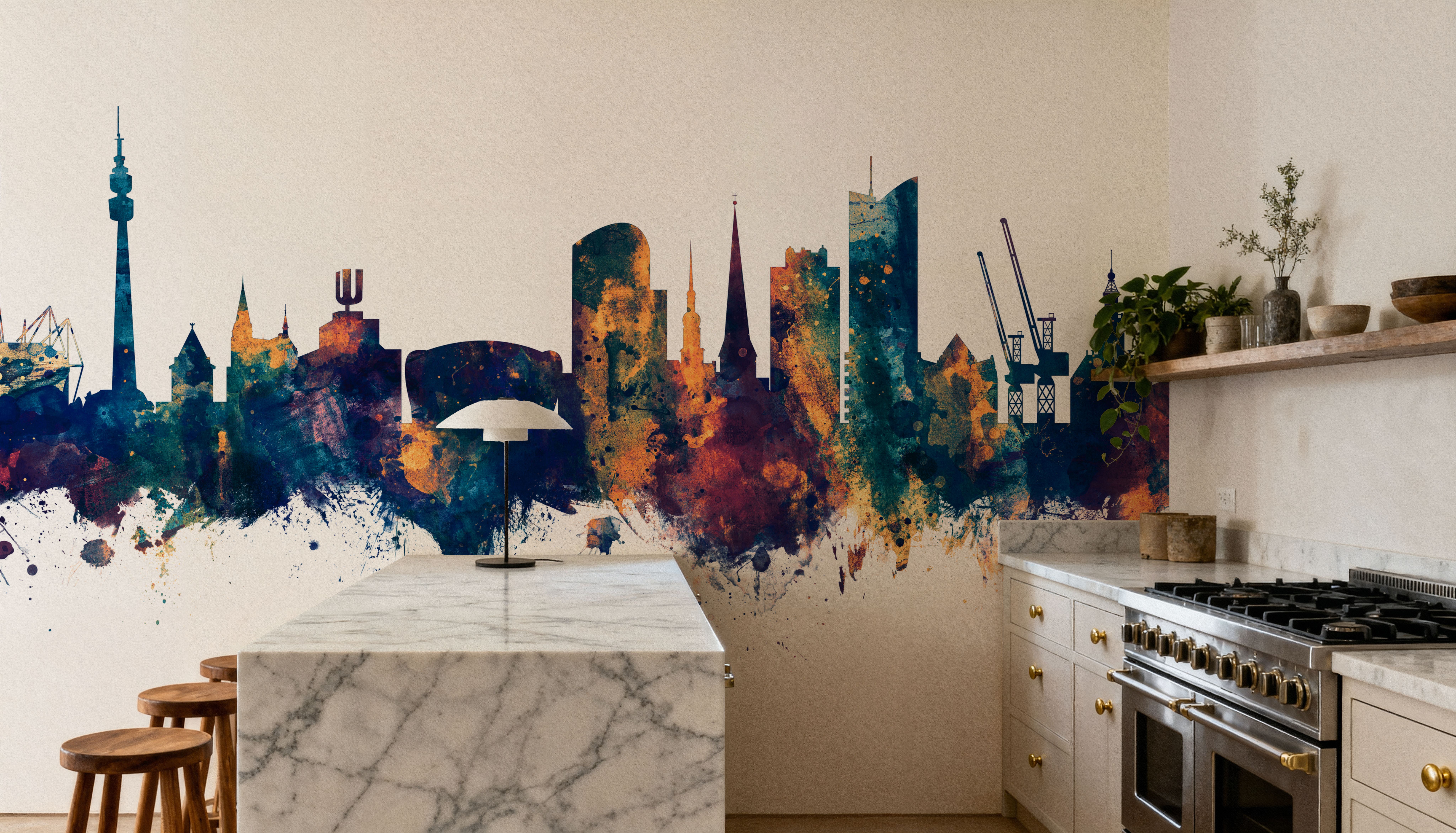 Dortmund Germany Skyline Blue & Bronze