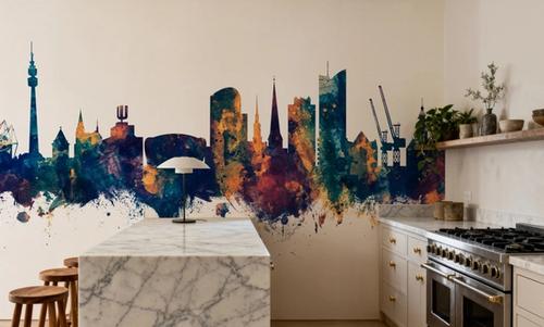 Dortmund Germany Skyline Blue & Bronze