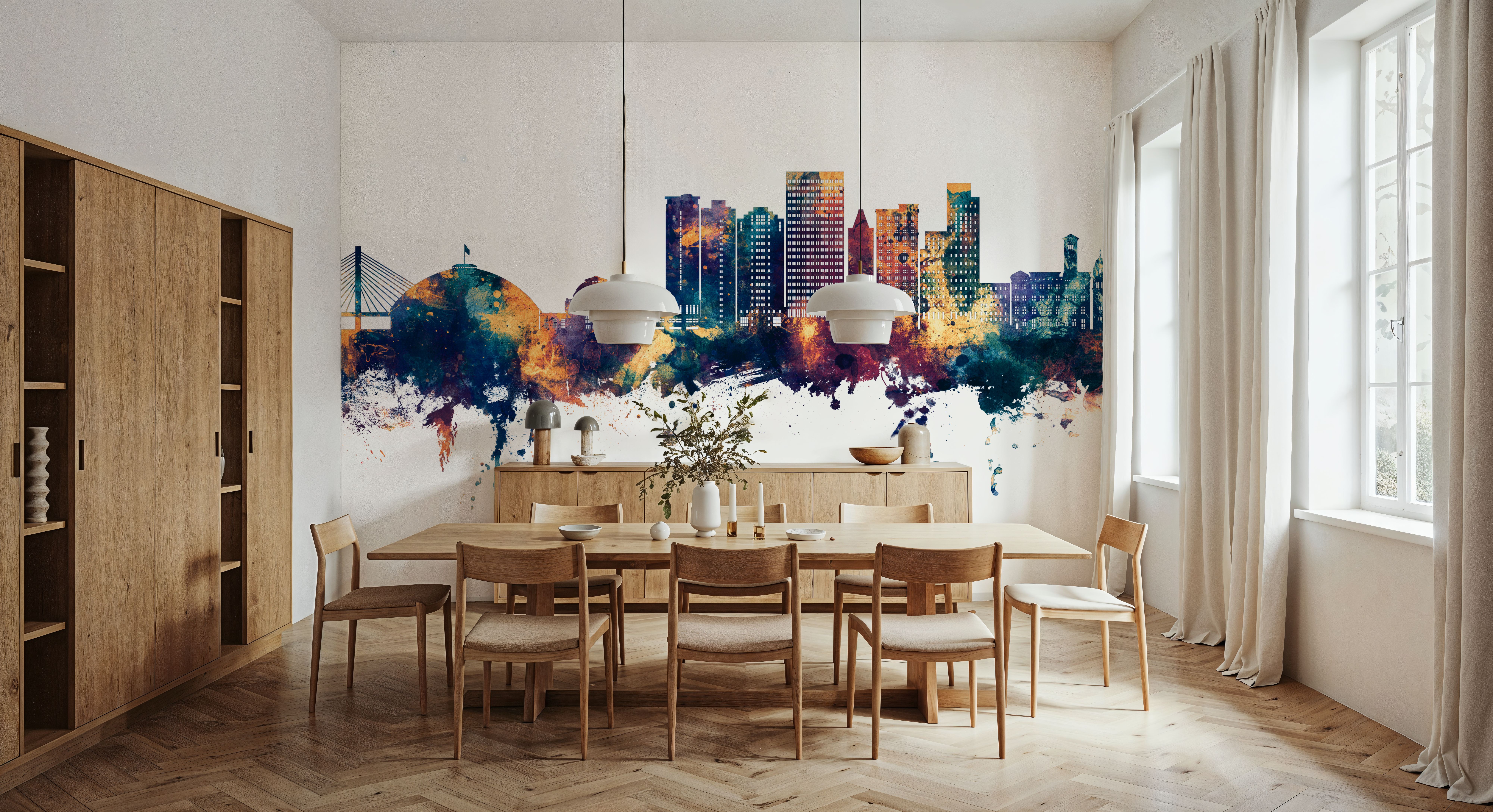 Tacoma Washington Skyline Blue & Bronze