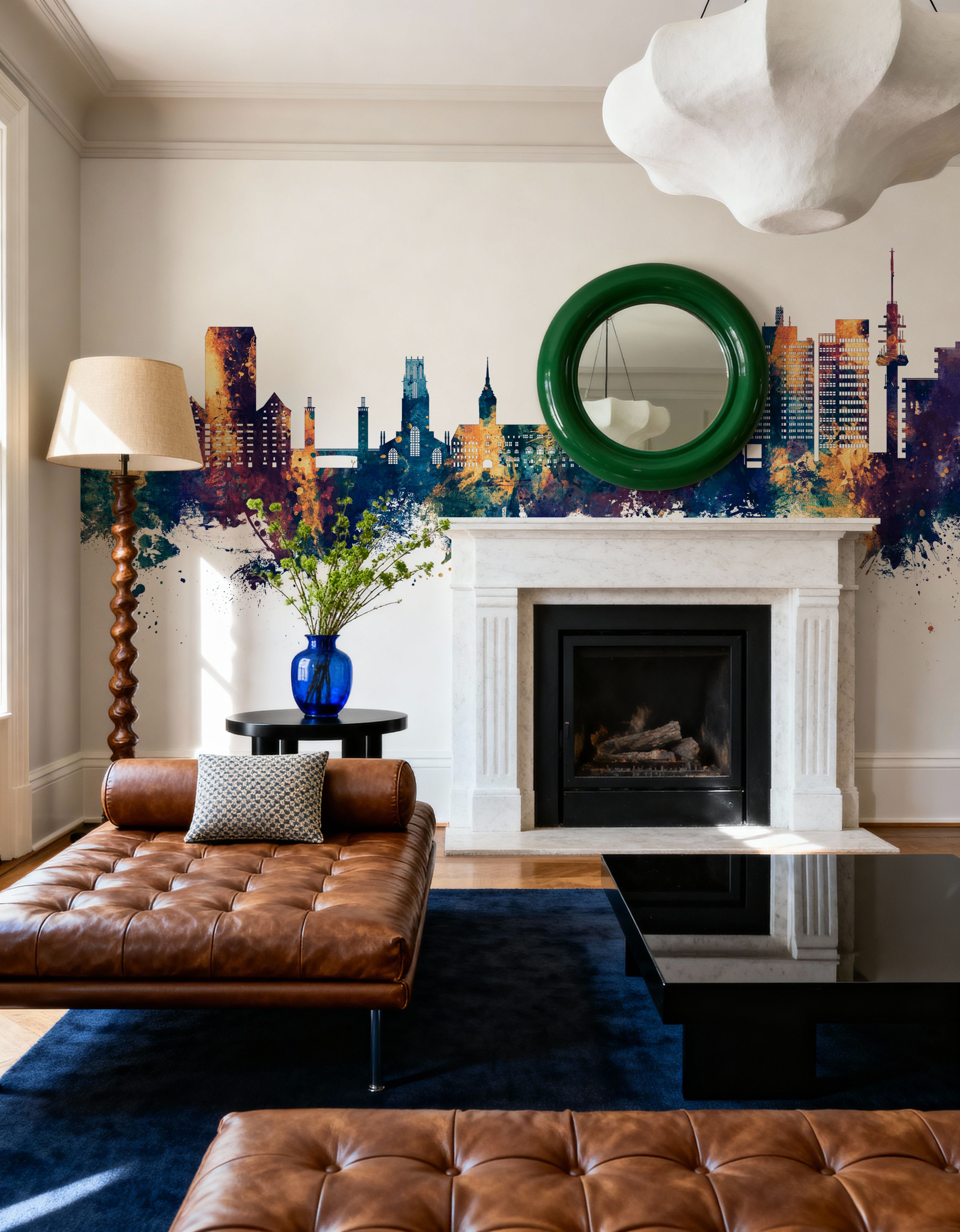 Duisburg Germany Skyline Blue & Bronze