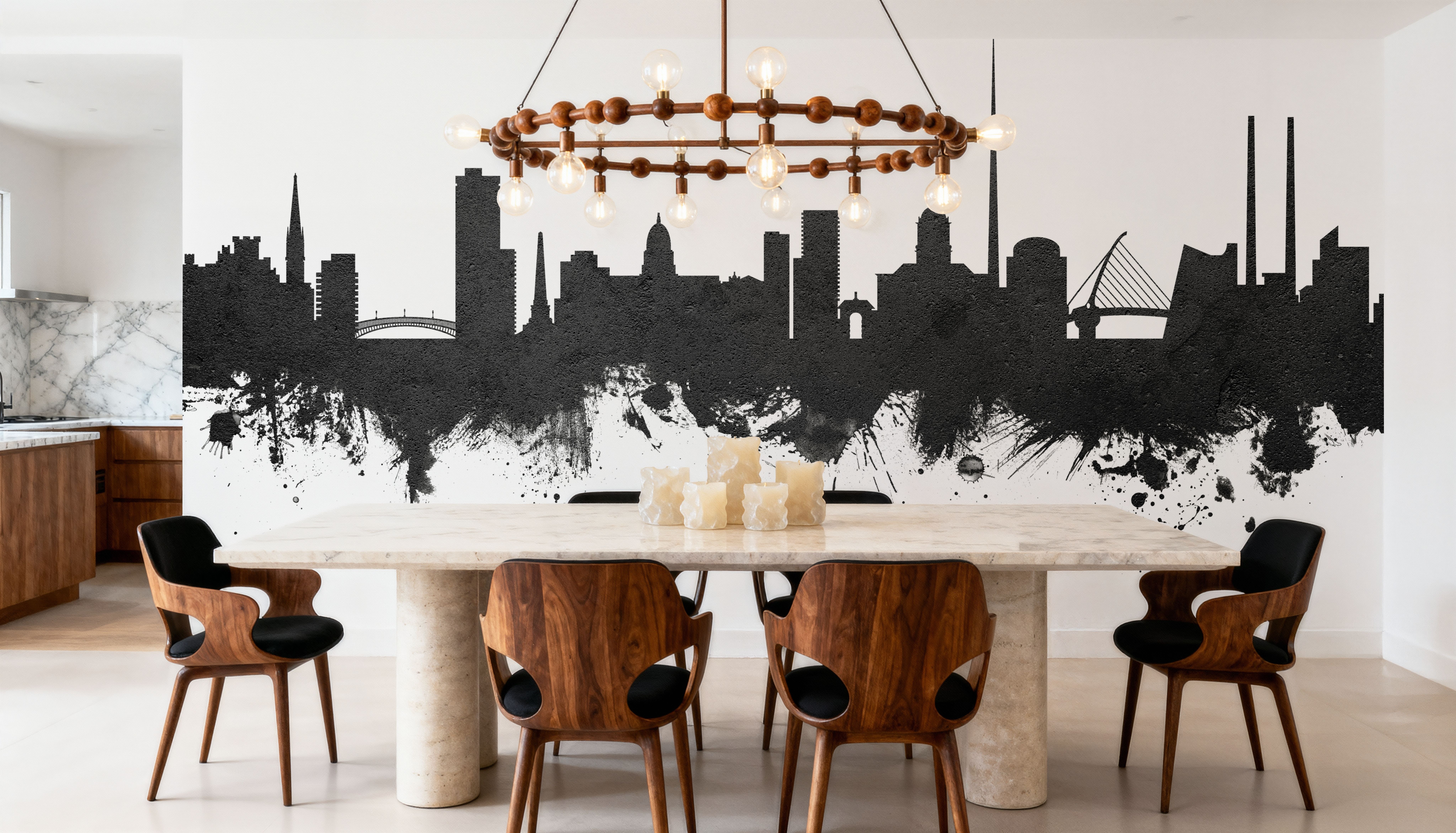 Dublin Ireland Skyline Black & White