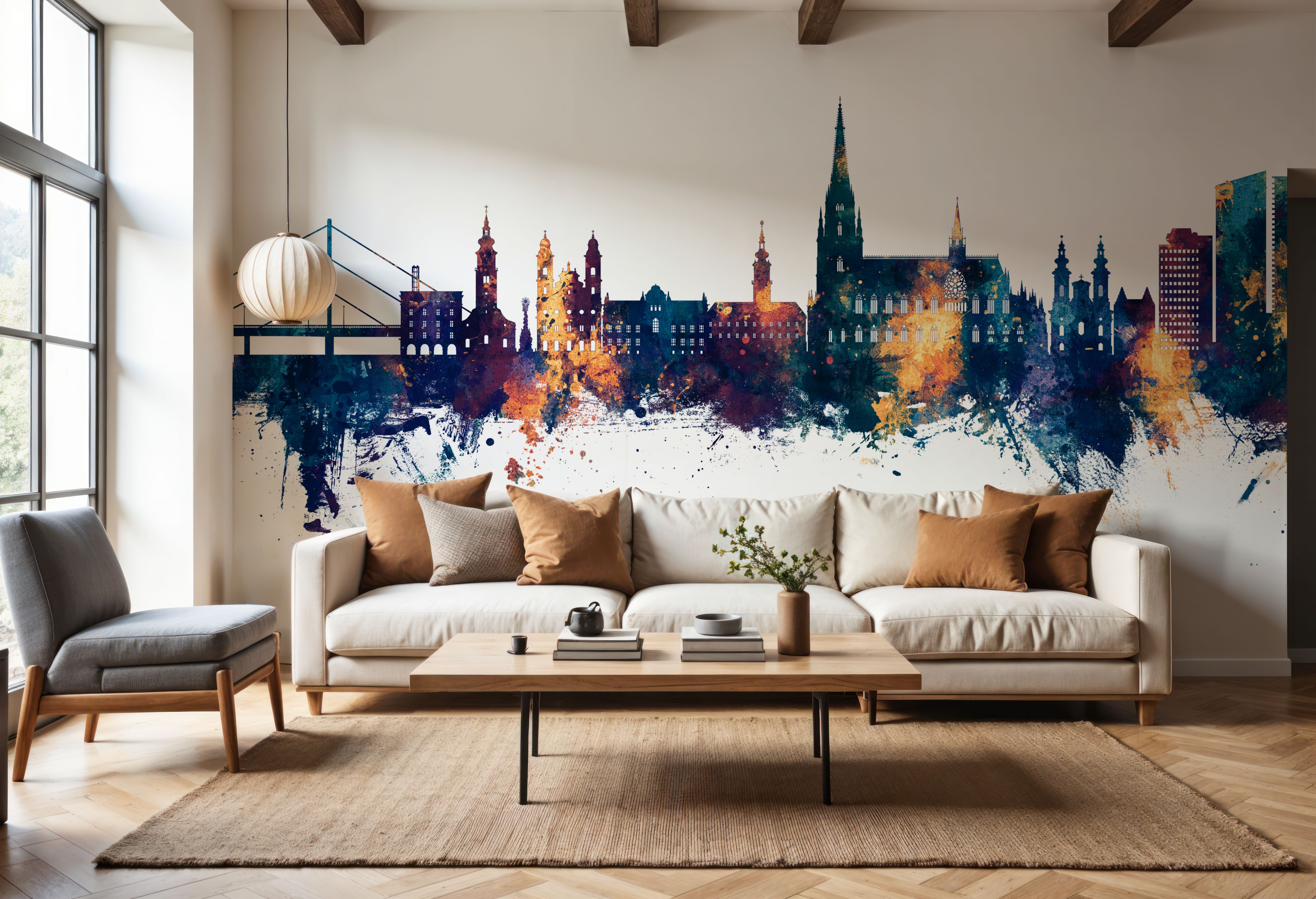 Linz Austria Skyline Blue & Bronze