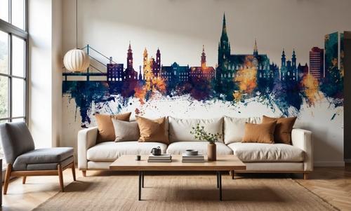 Linz Austria Skyline Blue & Bronze