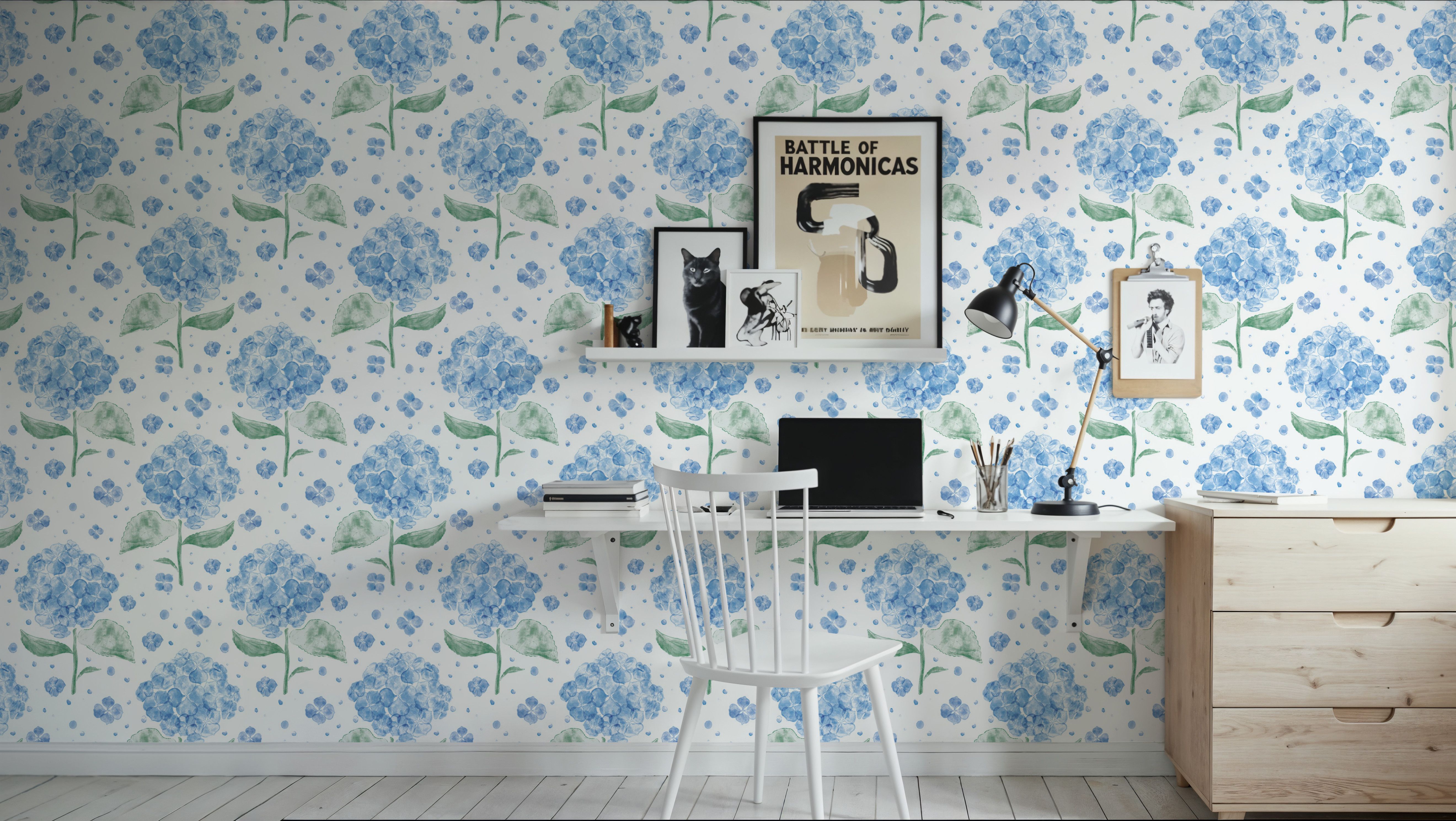 Hydrangea in The Air, Blue