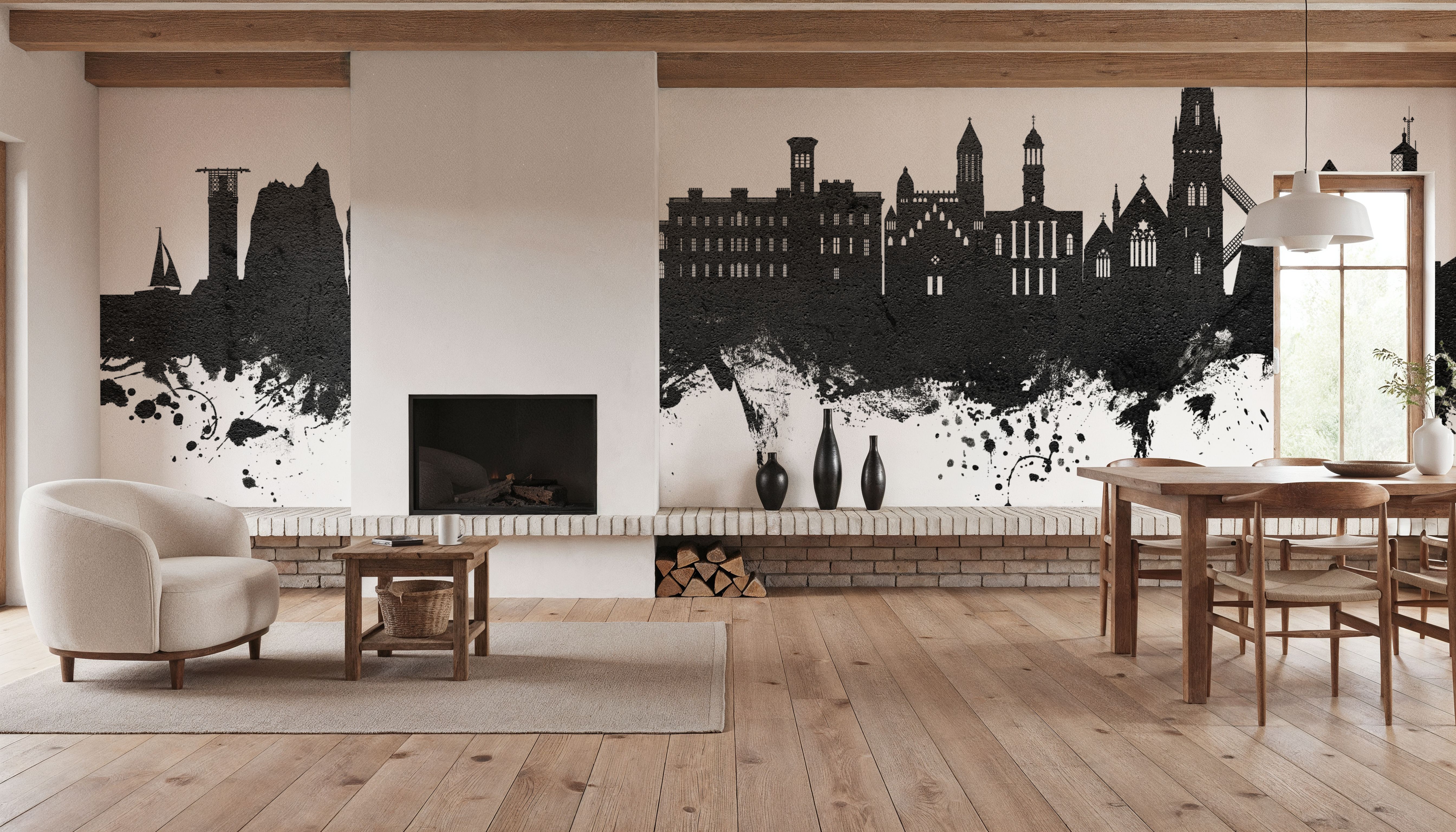 Isle of Wight England Skyline Black & White