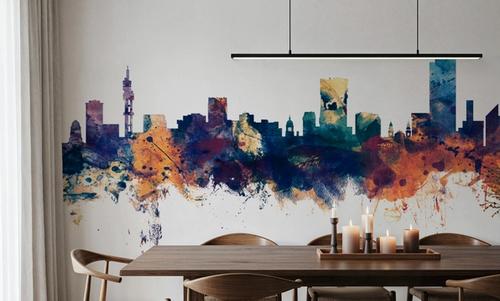 Pretoria South Africa Skyline Blue & Bronze