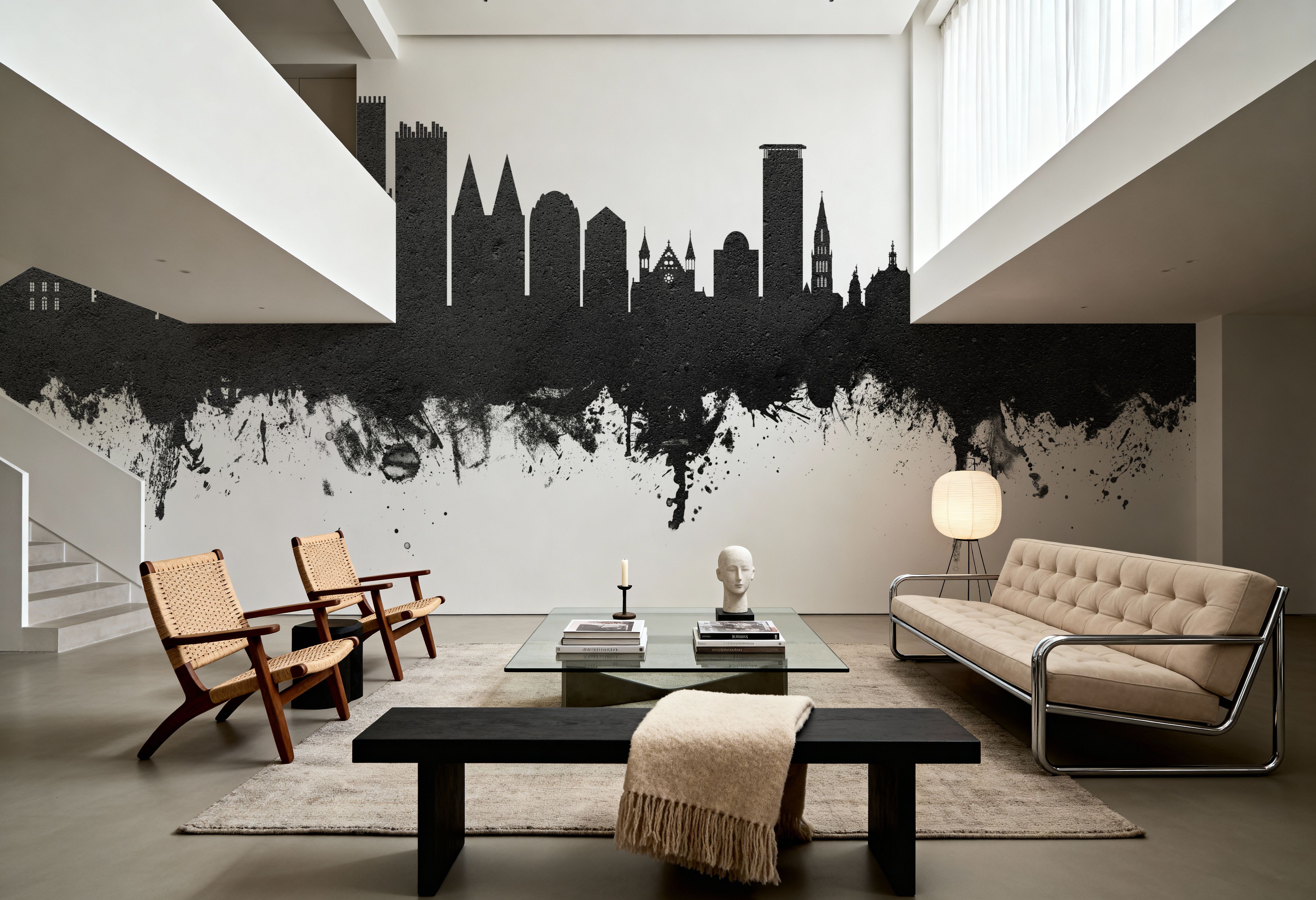 The Hauge Netherlands Skyline Black & White