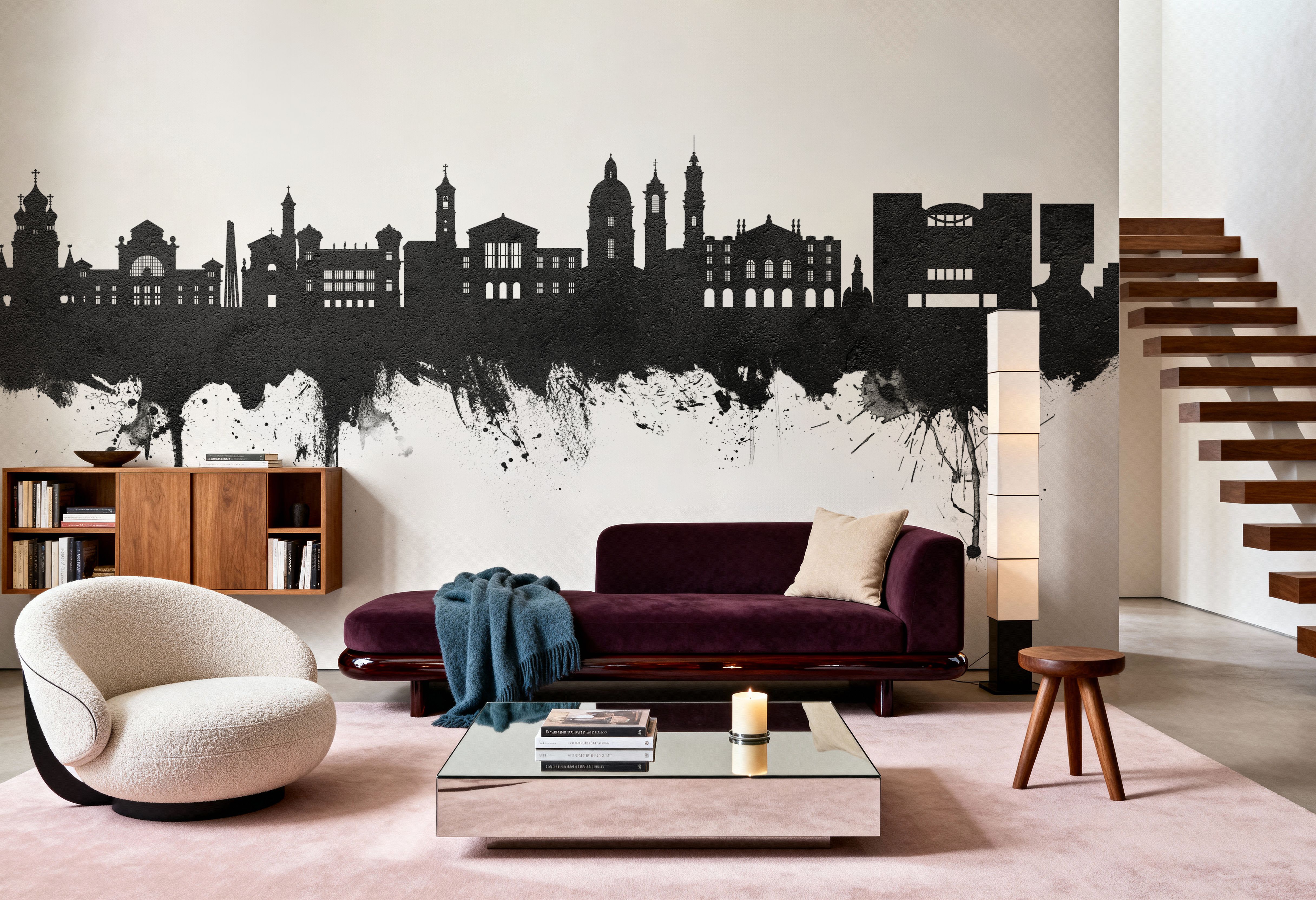 Nice France Skyline Black & White