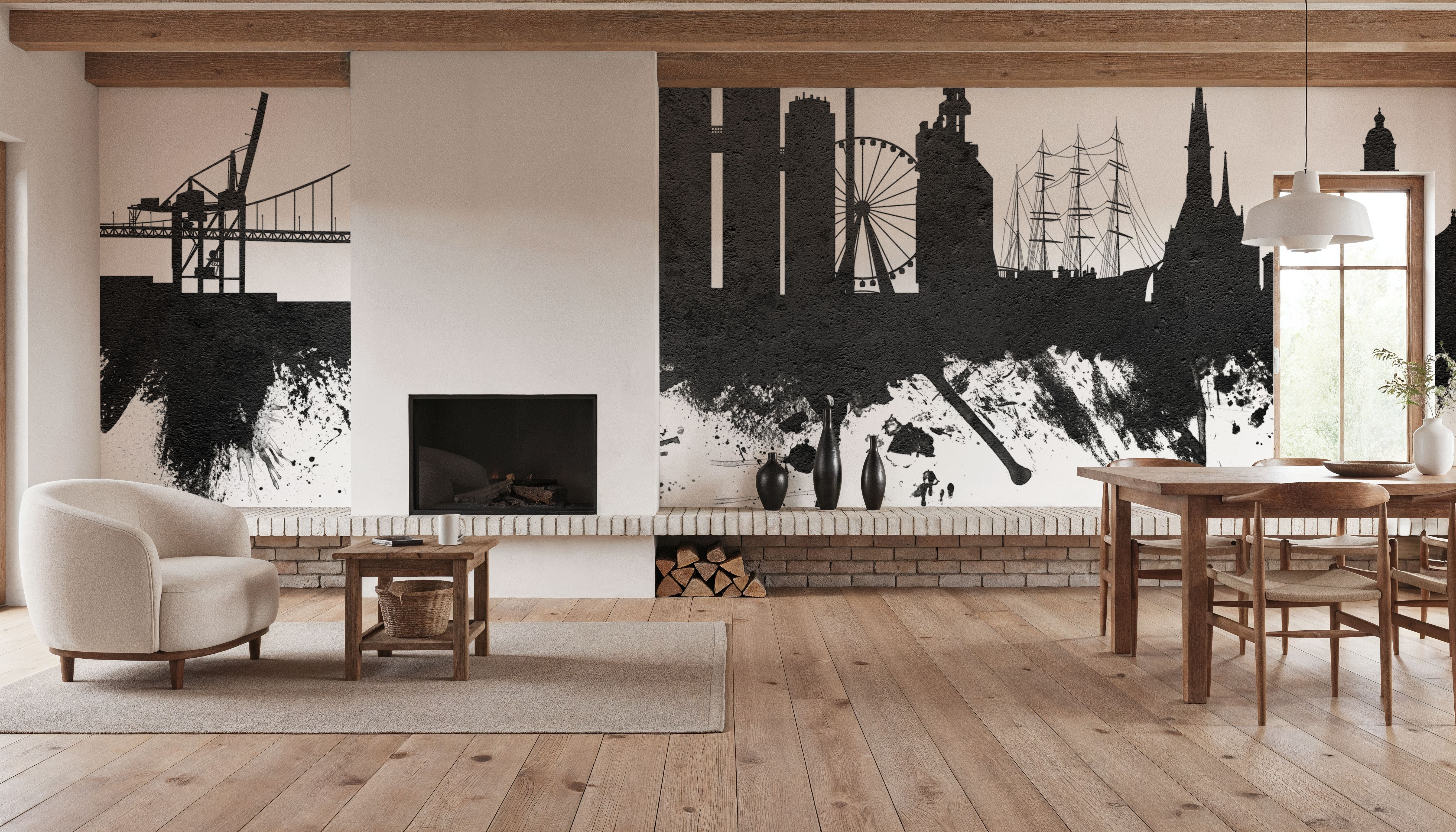 Gothenburg Skyline Black & White