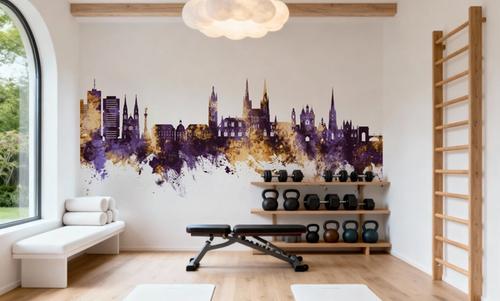 Bordeaux France Skyline Purple & Gold