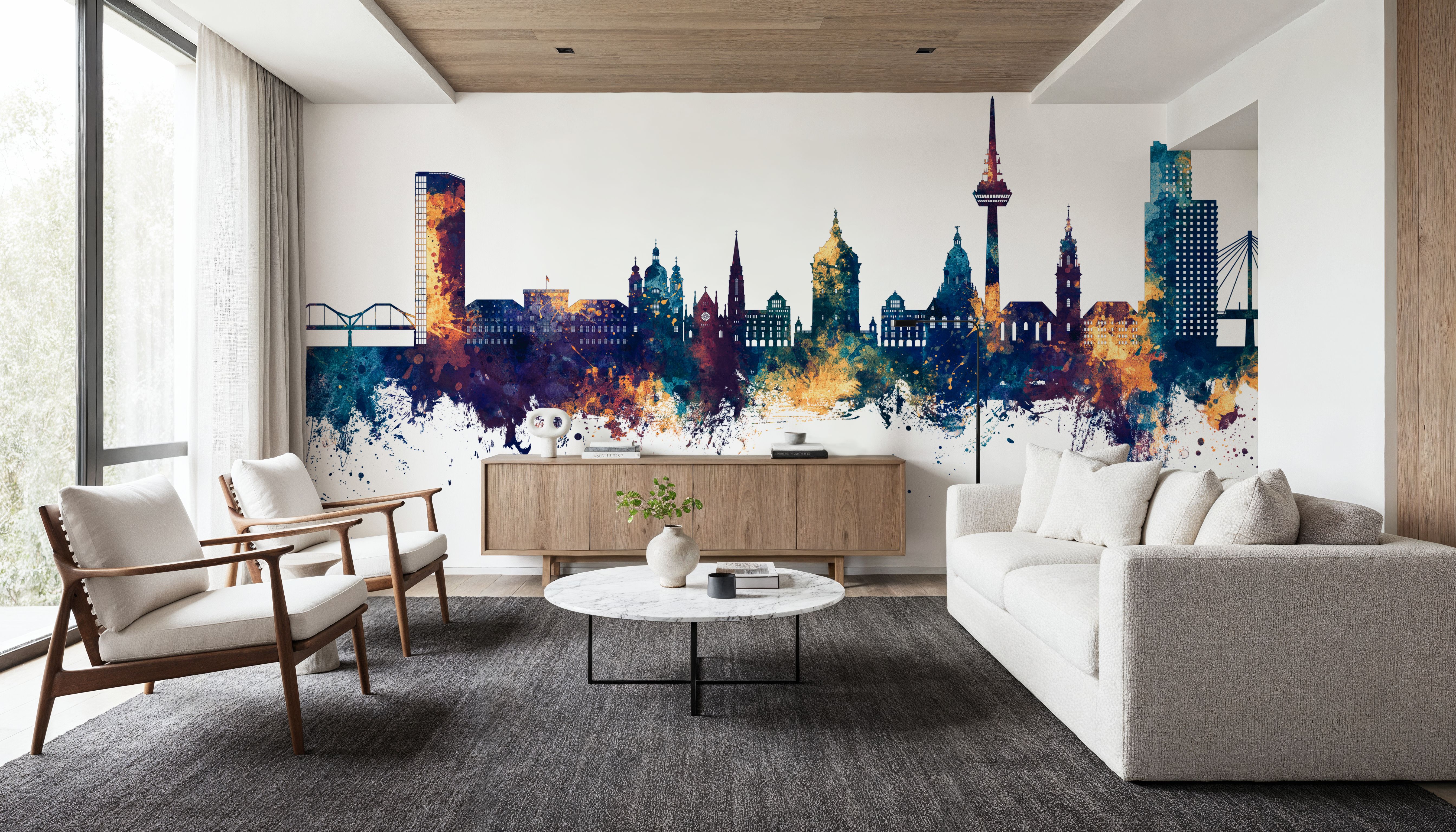 Mannheim Germany Skyline Blue & Bronze