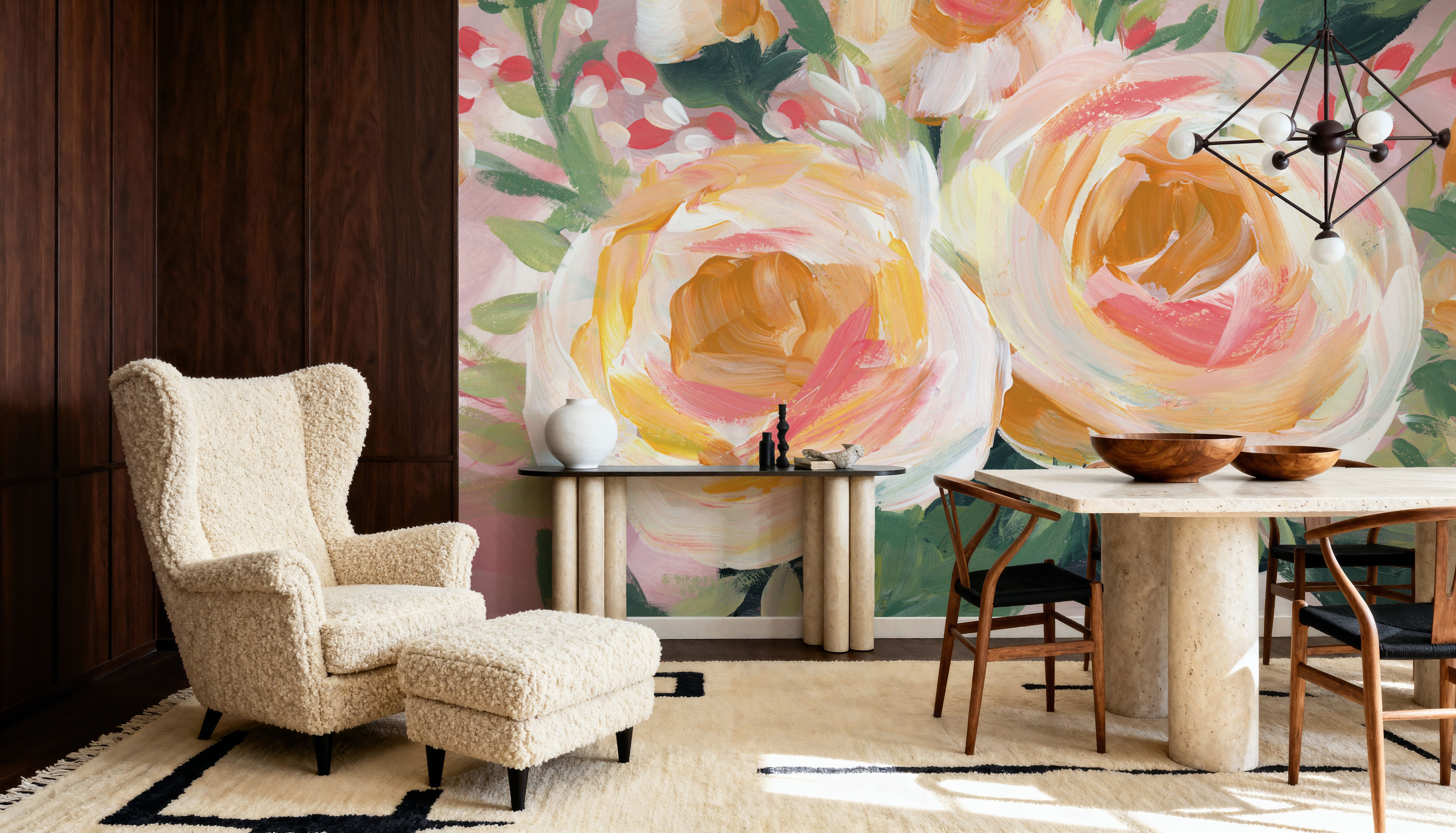 Spring Blooms in Striped Vase II