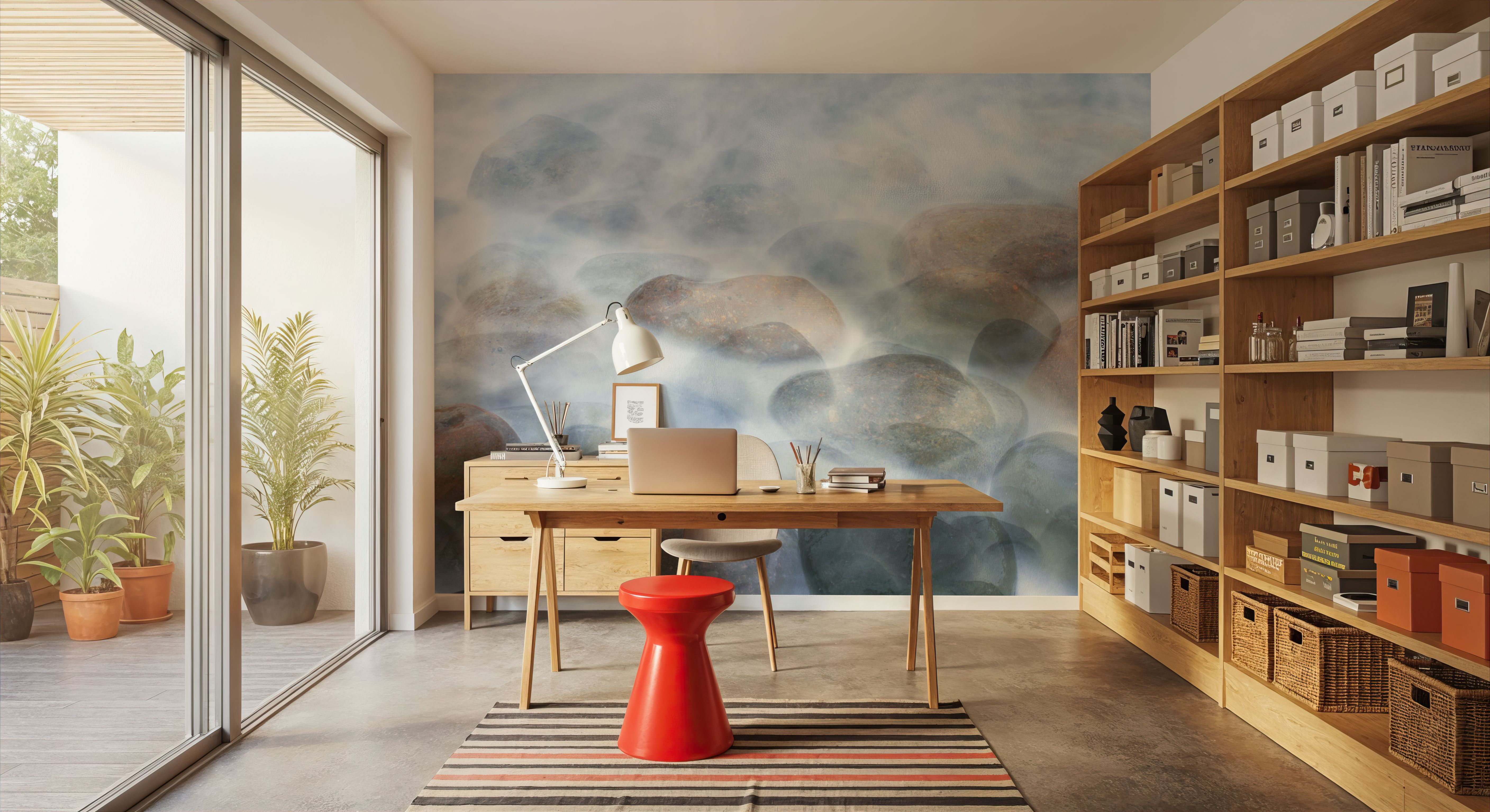 Misty River Stones, Wallpaper