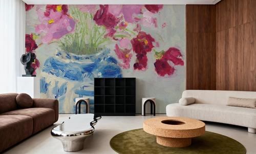 Cosmos in Chinoiserie Vase