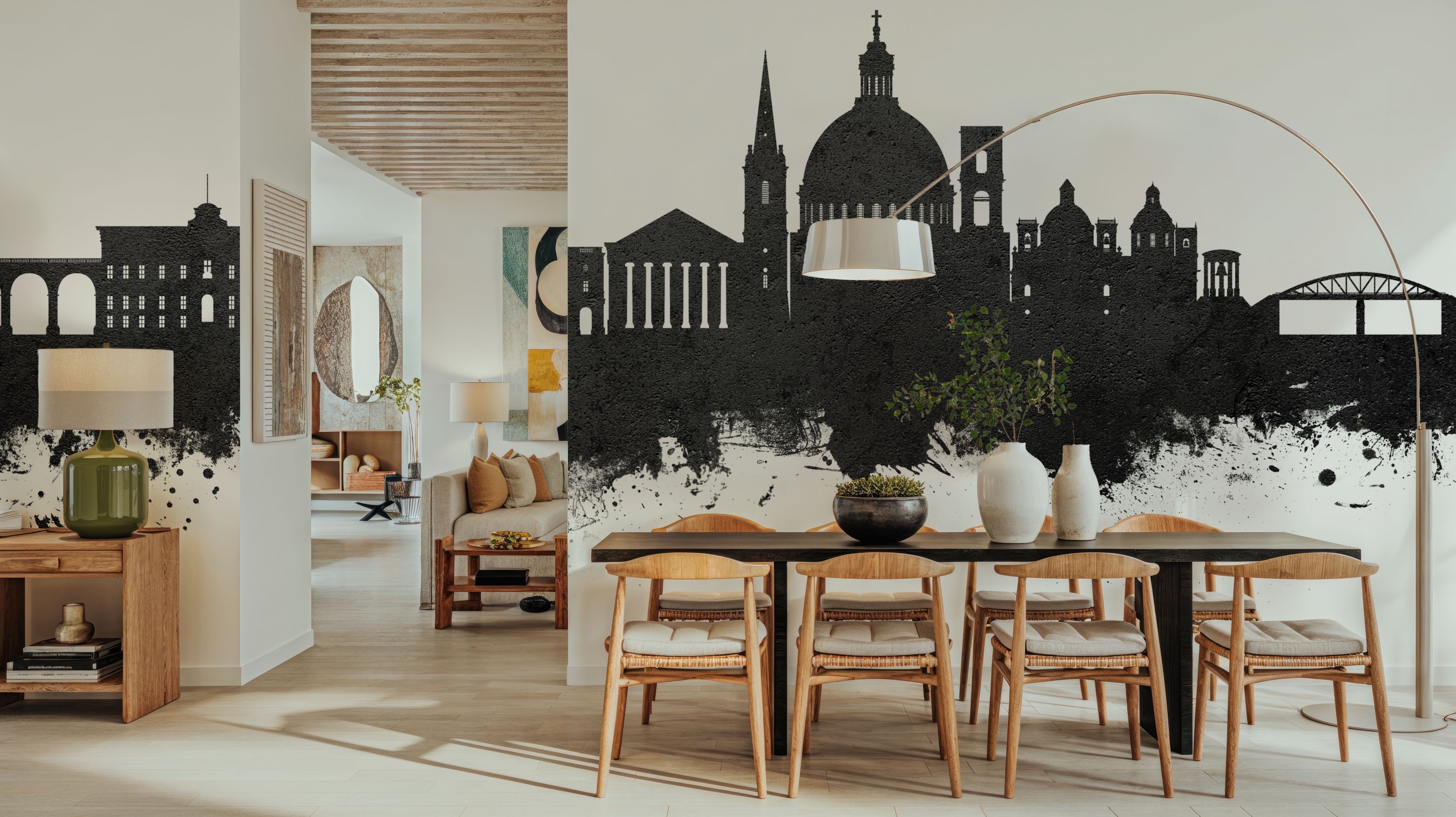 Valletta Malta Skyline Black & White