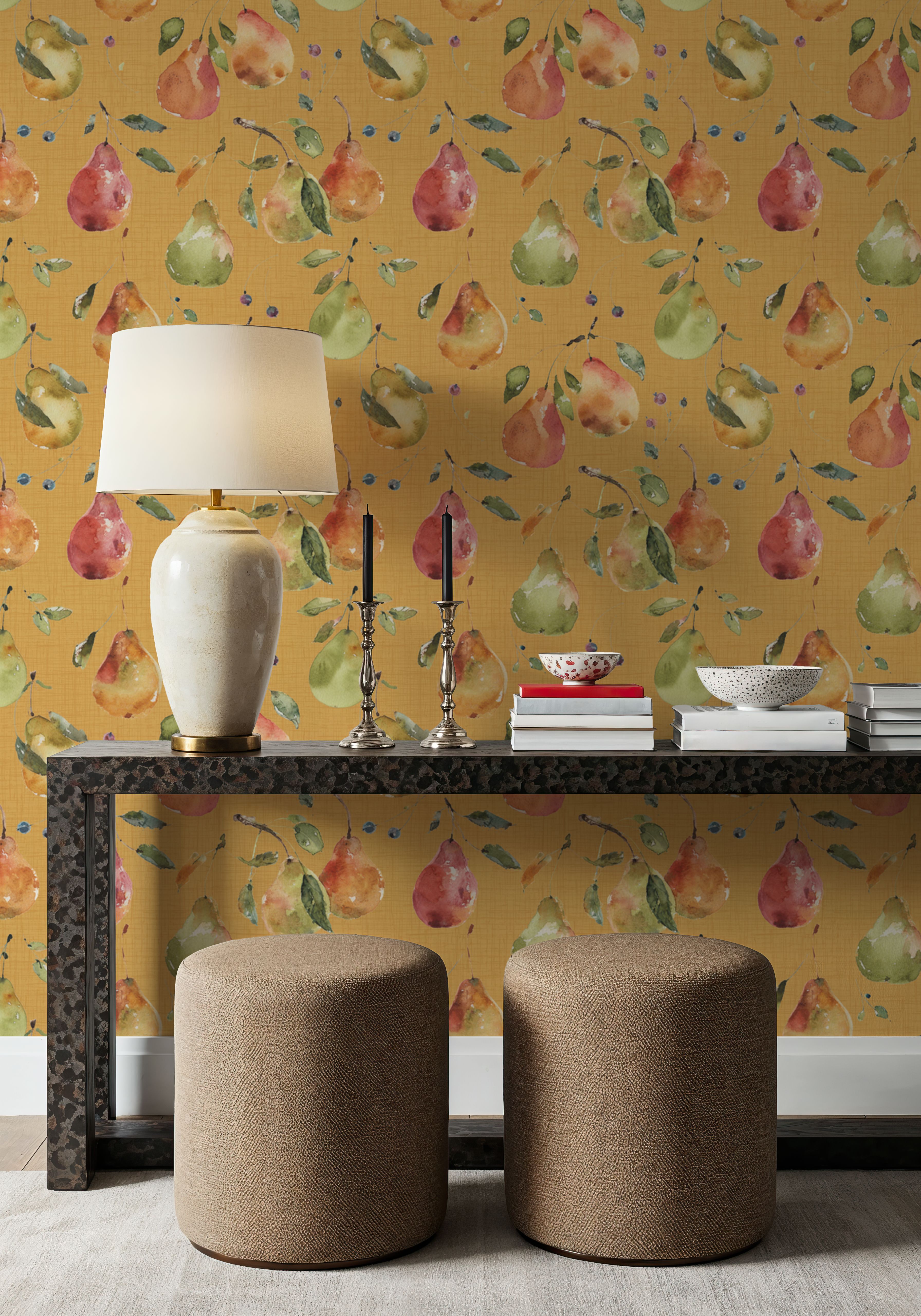 Time to Share Pears Yellow, Wallpaper