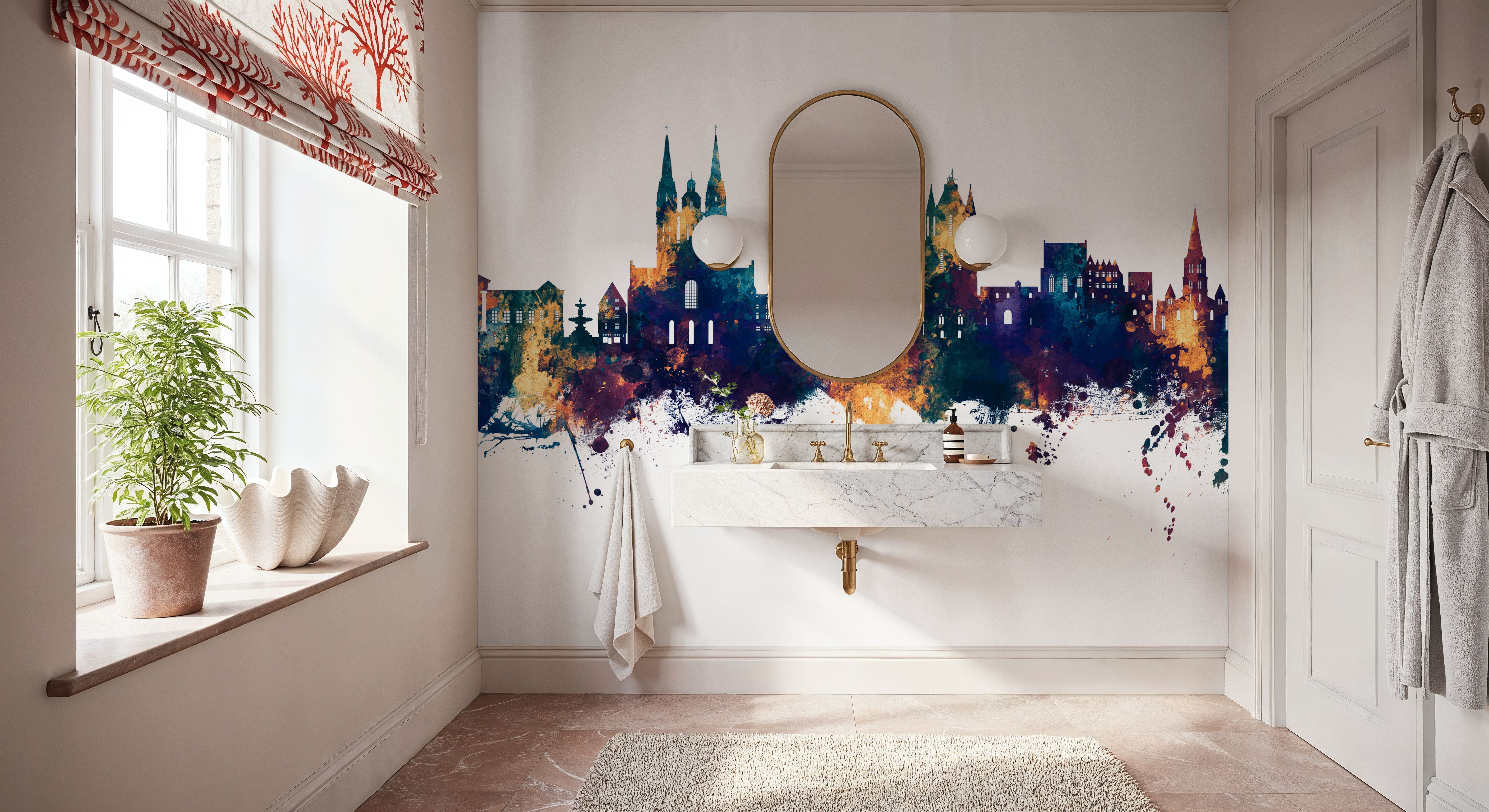 Angers France Skyline Blue & Bronze, Tapeten