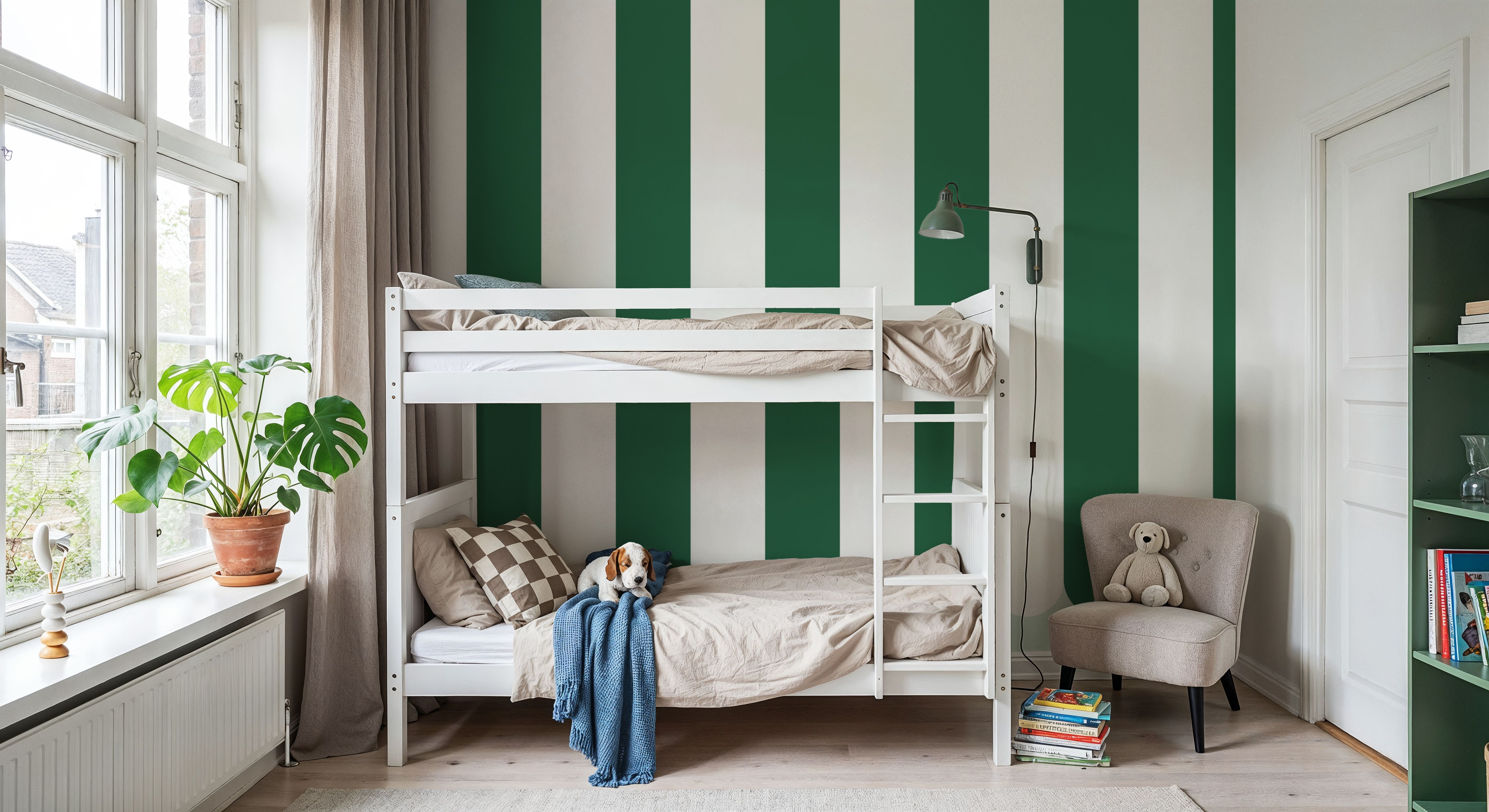 Scalloped Circus Stripes, Salamander Green