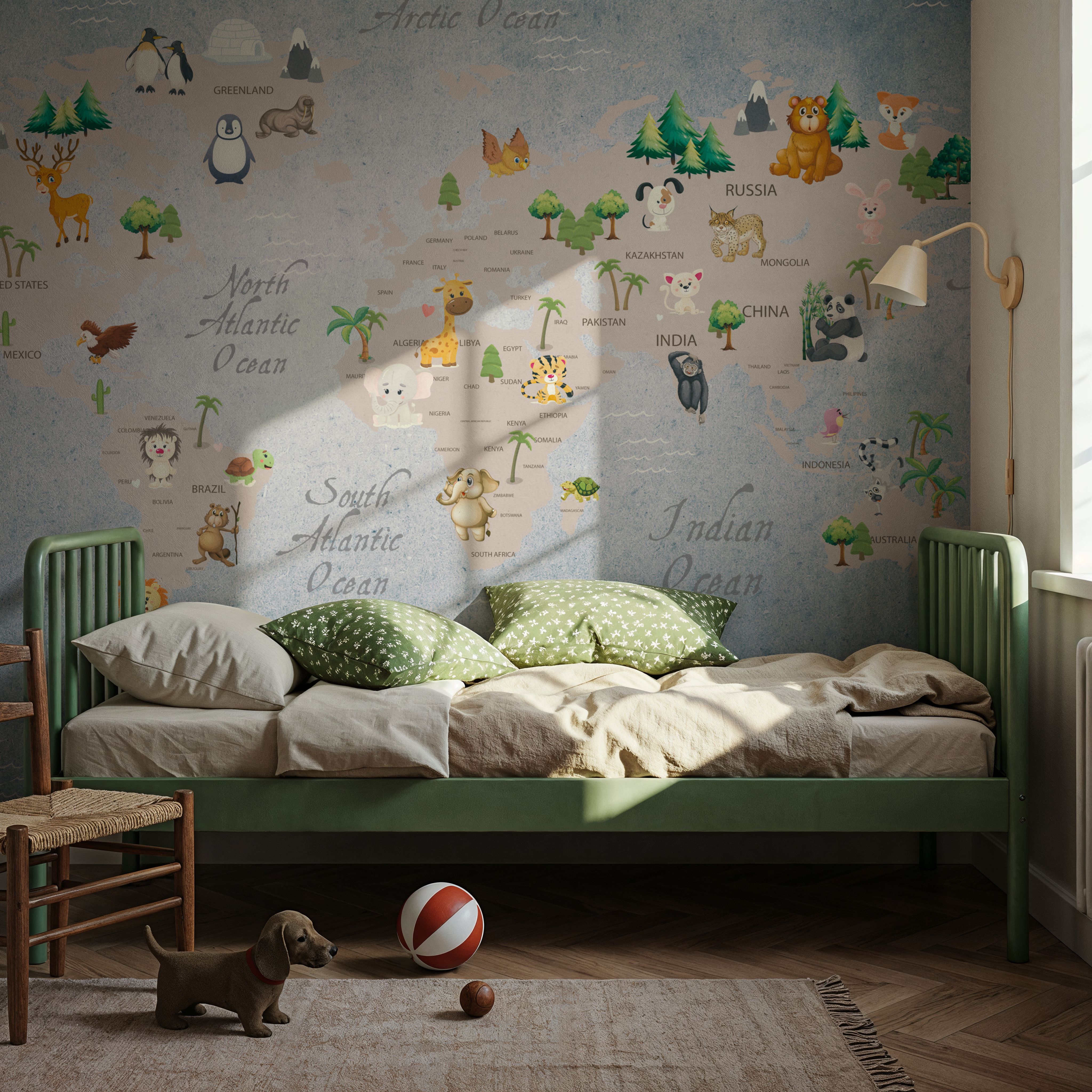 Cute Animals World Map