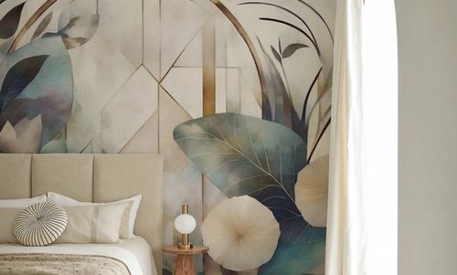 Art Deco Floral Geometry Yellow
