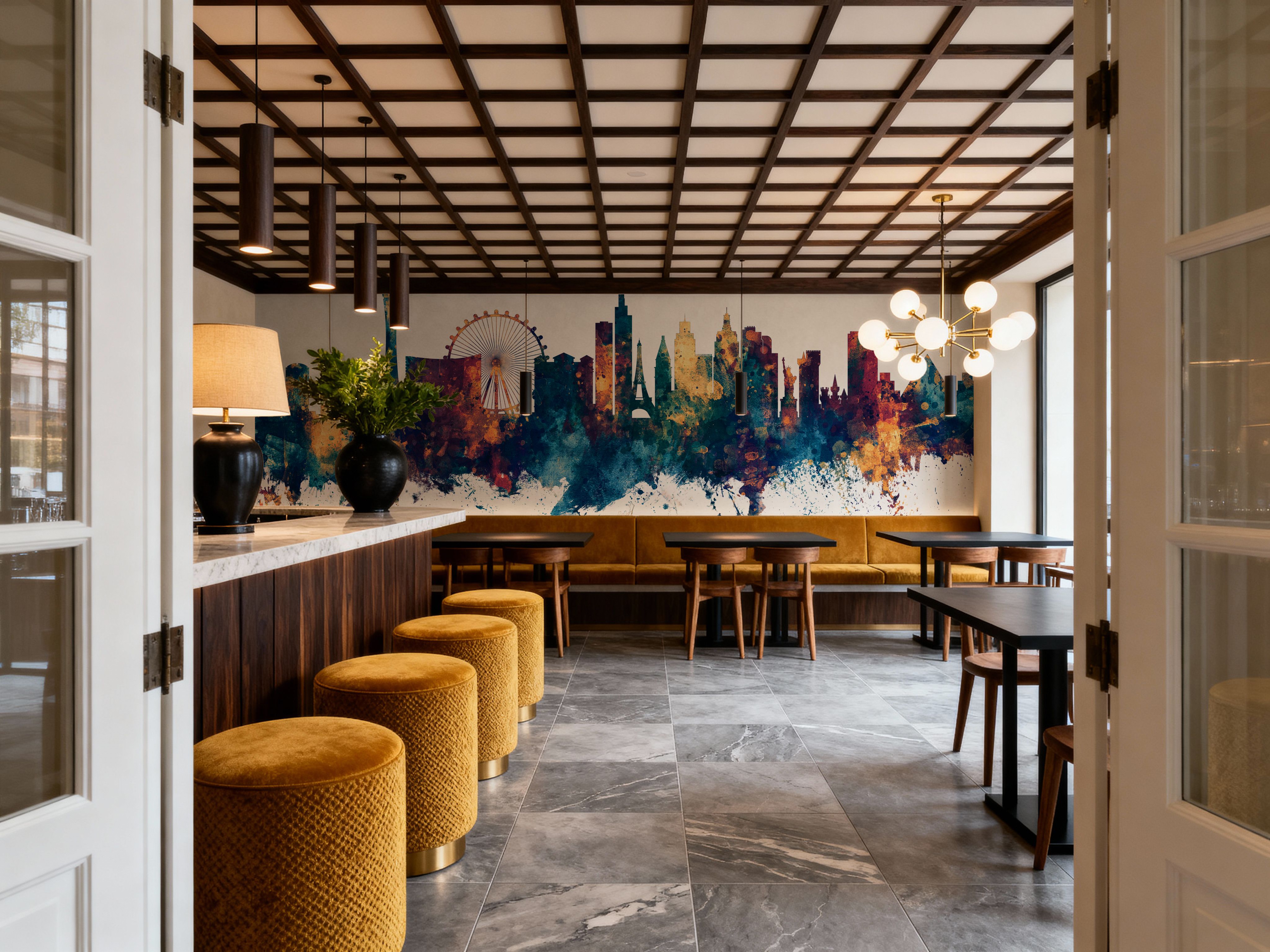 Las Vegas Nevada Skyline Blue & Bronze