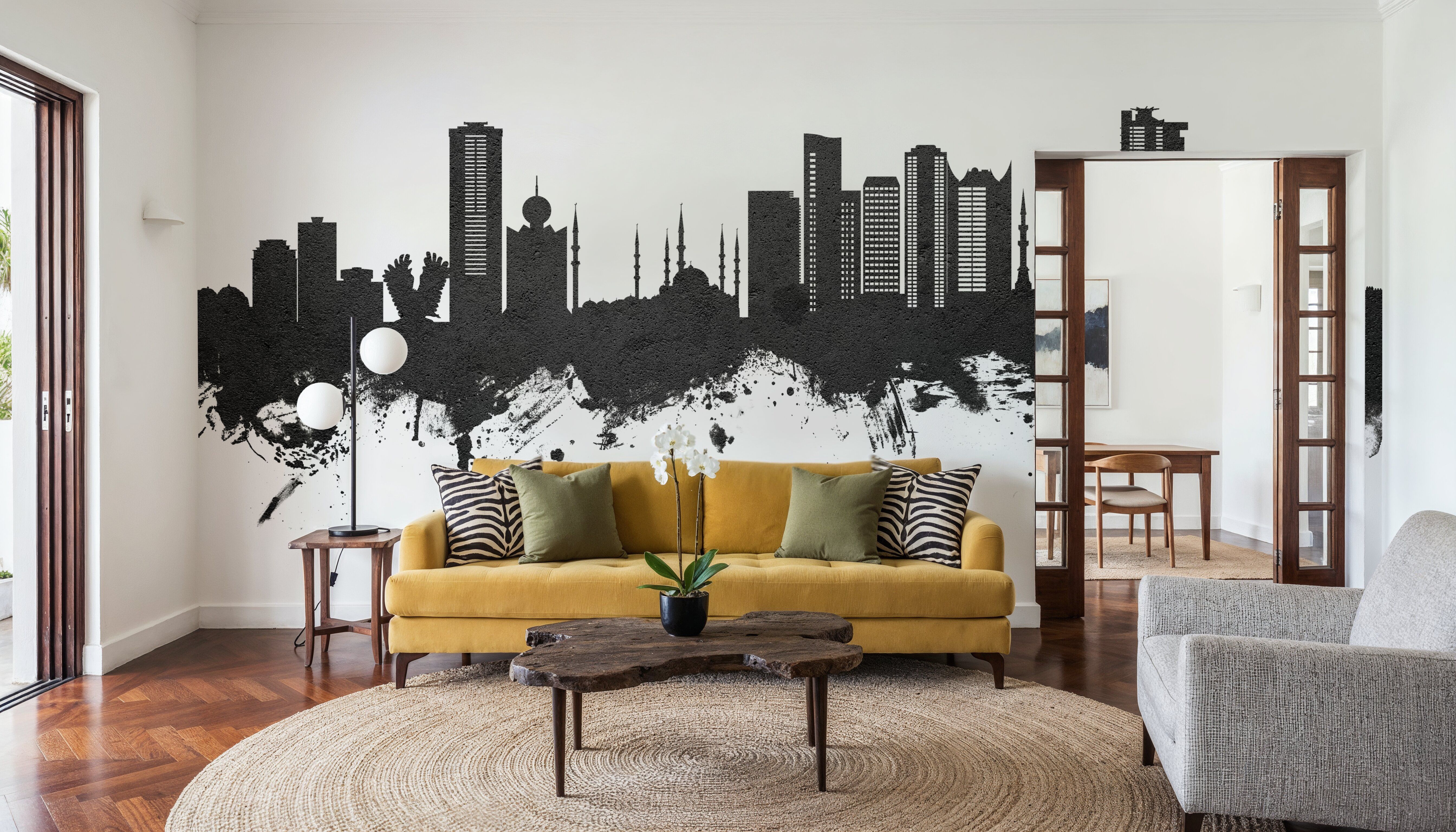 Fujairah Skyline Black & White, Wallpaper